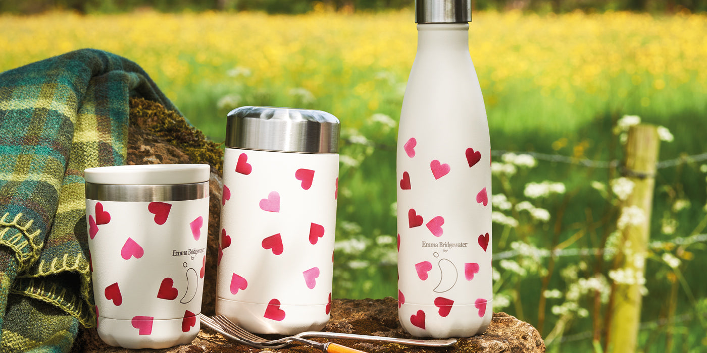 Emma Bridgewater x Chilly's Insulated Reusable Water Bottles -  environment-friendly water bottles that come in colourful designs made to keep your drinks hot or cold for several hours