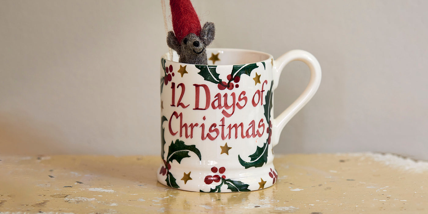 Make Christmas more special with Emma Bridgewater Personalised Christmas Holly collection. The perfect Earthenware for decorations, stocking fillers and Secret Santas.