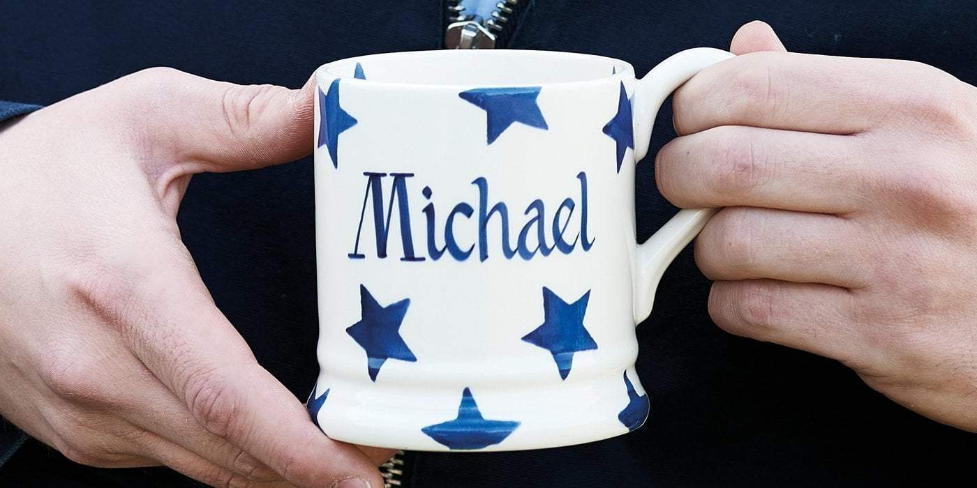 Create a special personalised mug with their name hand-painted along with blue stars. A great gift idea for dad, uncle or granddad. 