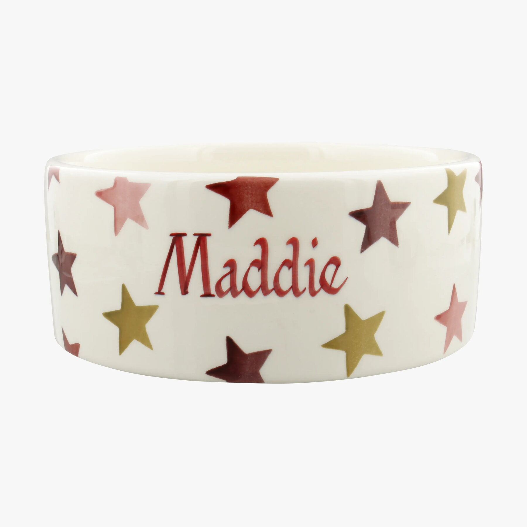 Personalised Pink & Gold Stars Large Pet Bowl