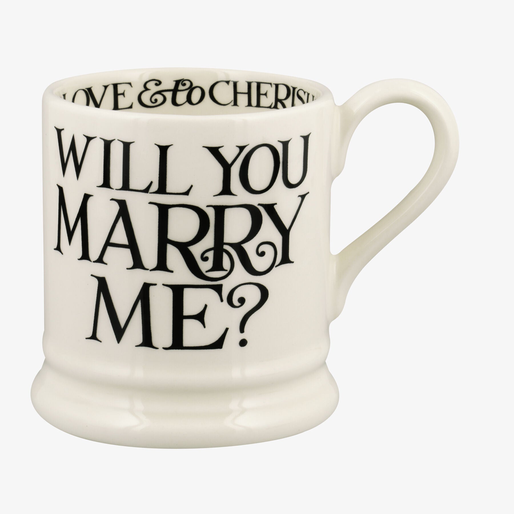 Seconds Black Toast Will You Marry Me 1/2 Pint Mug