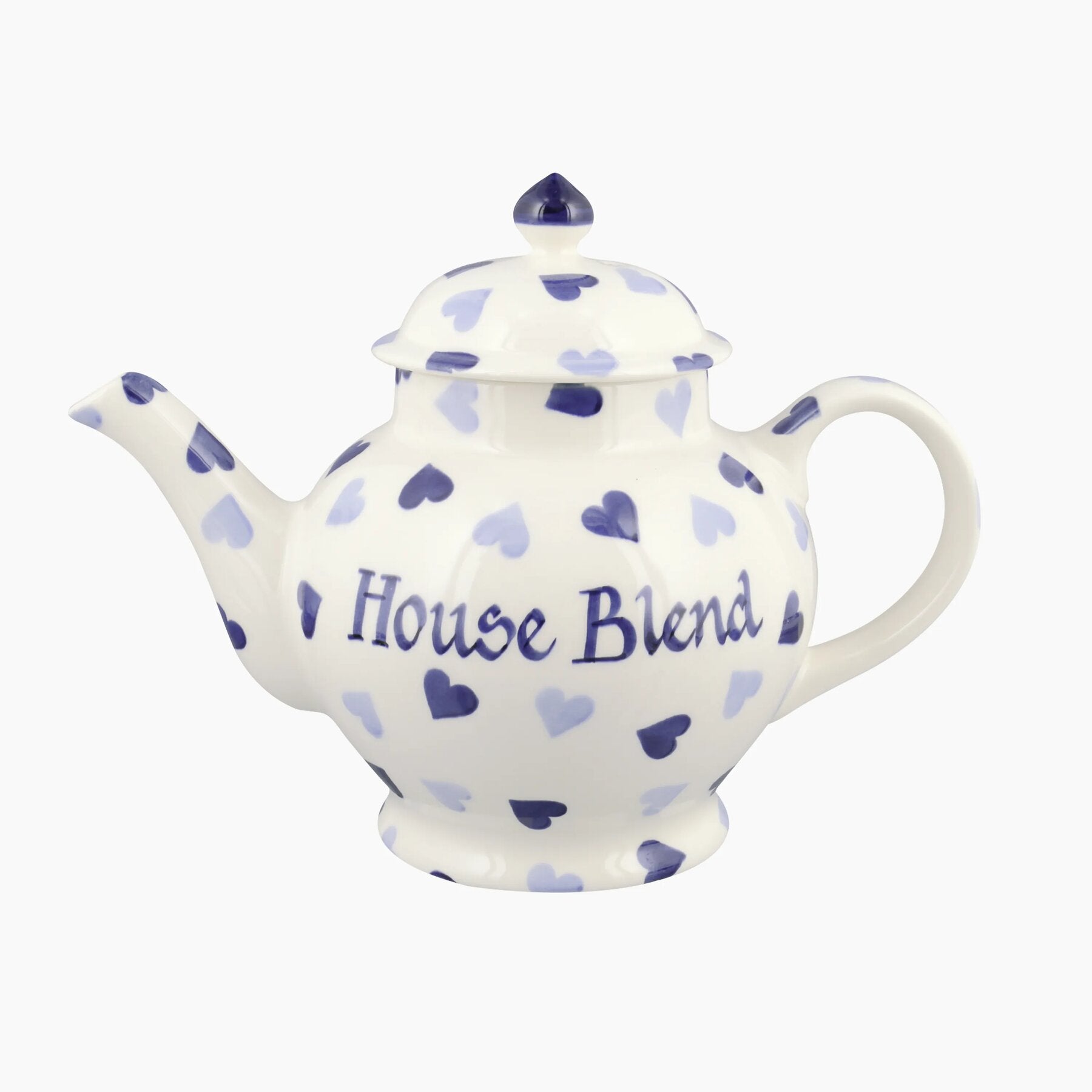 Personalised Blue Hearts 4 Mug Teapot