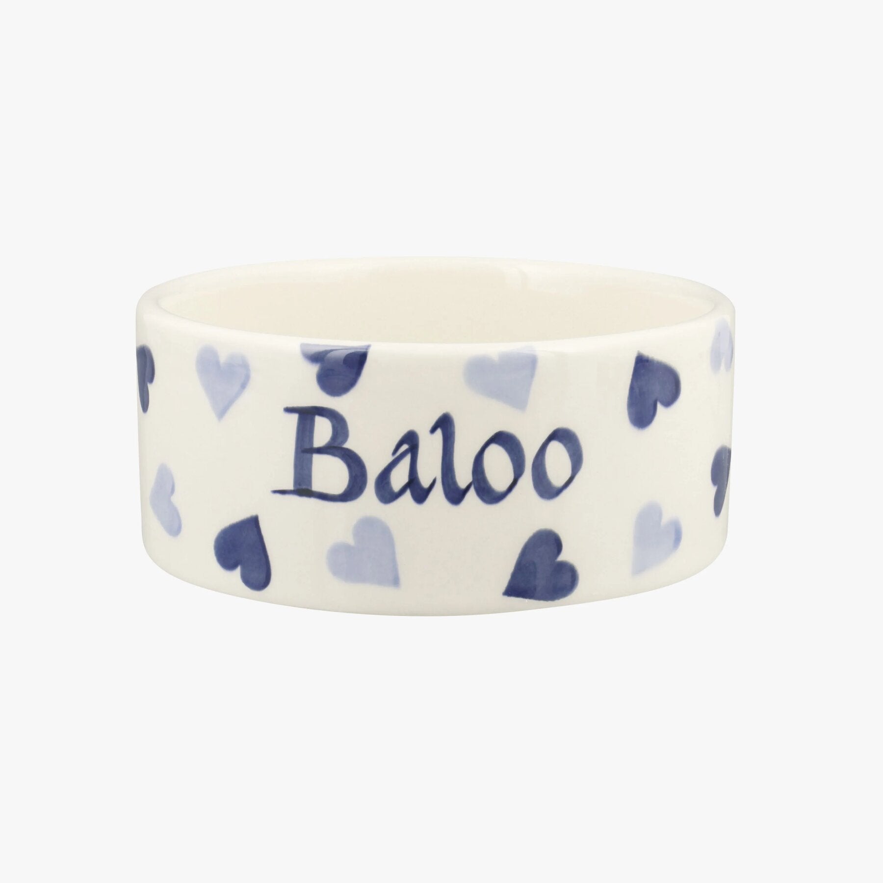 Personalised Blue Hearts Small Pet Bowl