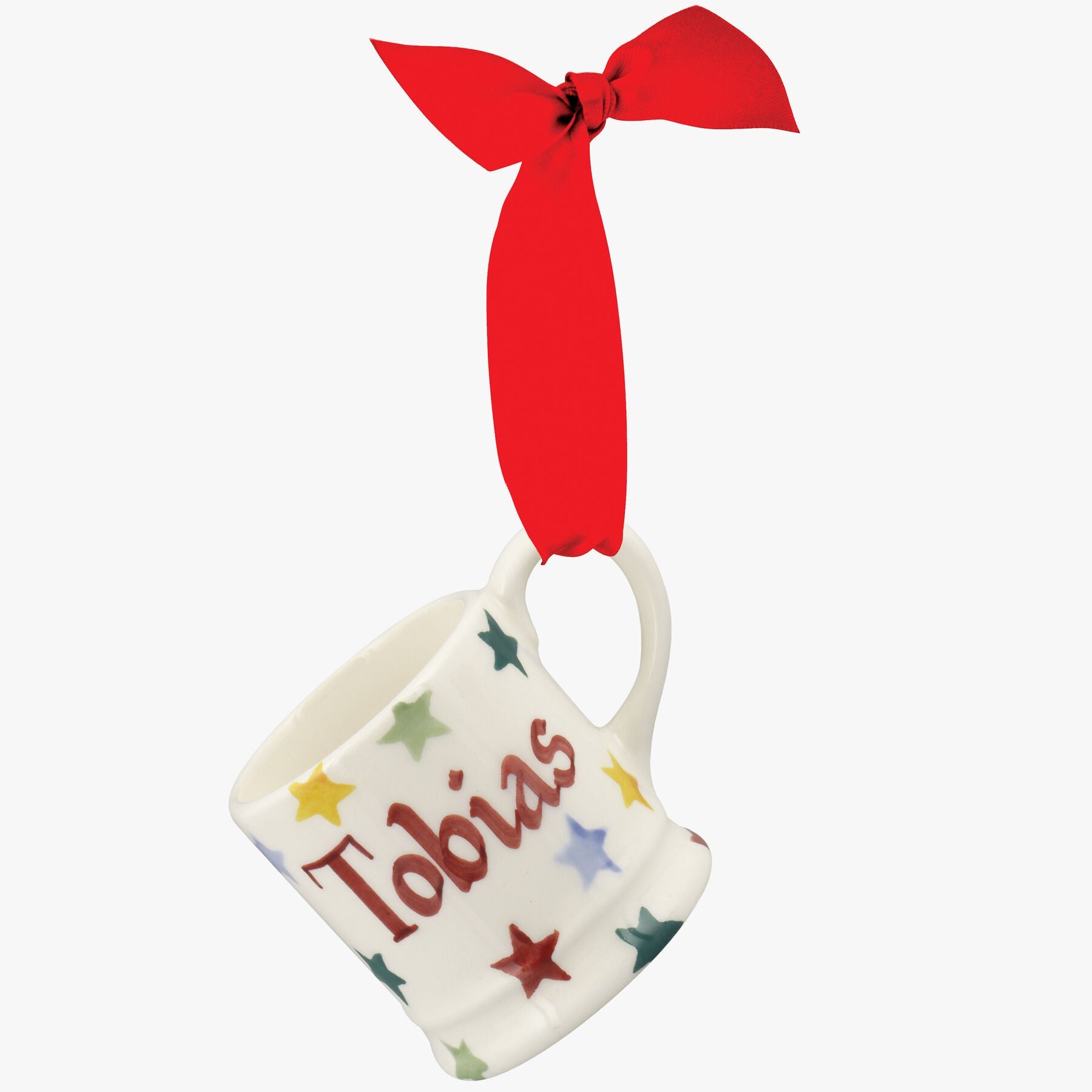 Personalised Polka Star Tiny Mug Decoration