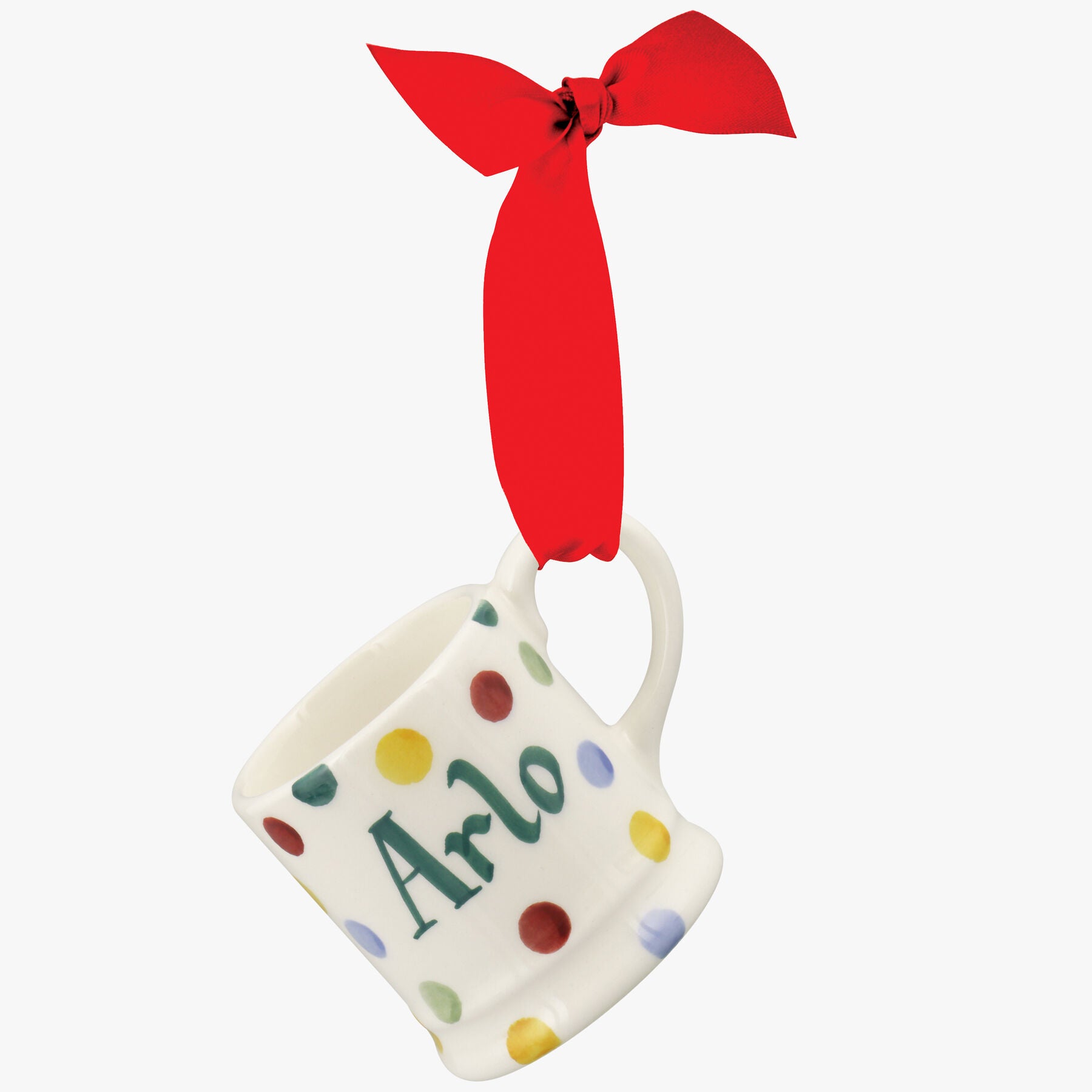 Personalised Polka Dot Tiny Mug Decoration