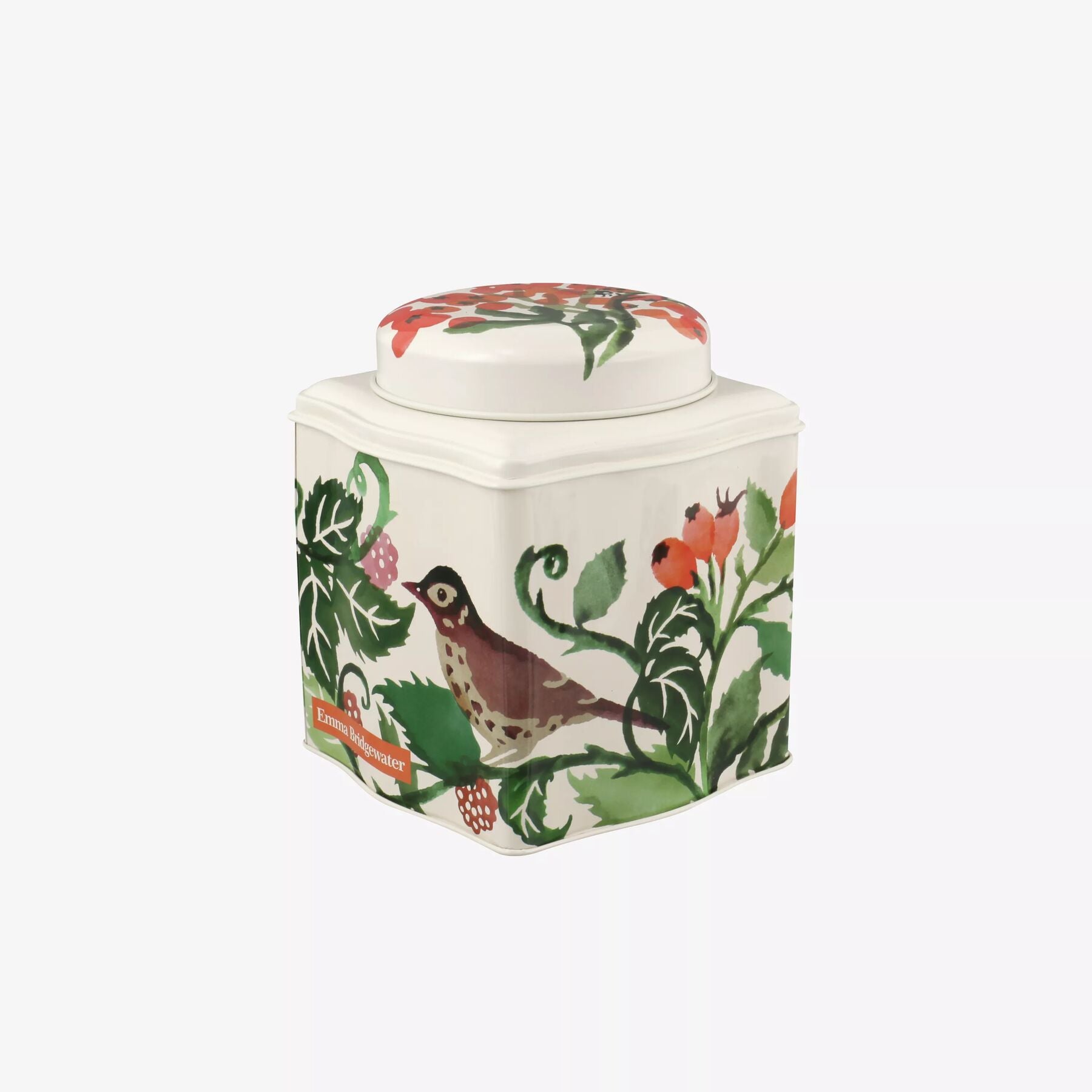 Autumn Hedgerow Dome Lid Curved Tin Caddy