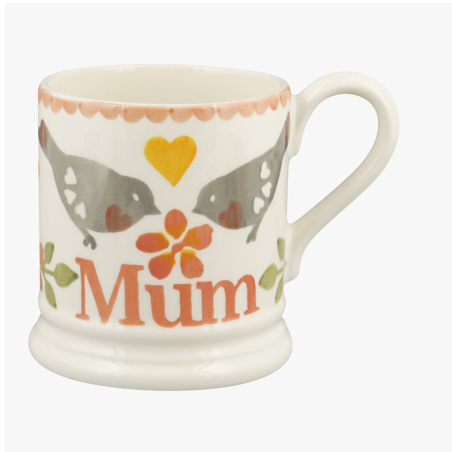 Seconds Lovebirds Coral Mum 1/2 Pint Mug