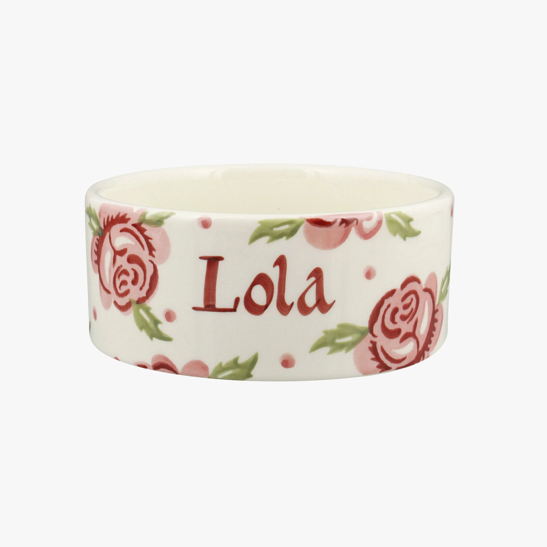 Personalised Rose & Bee Small Pet Bowl