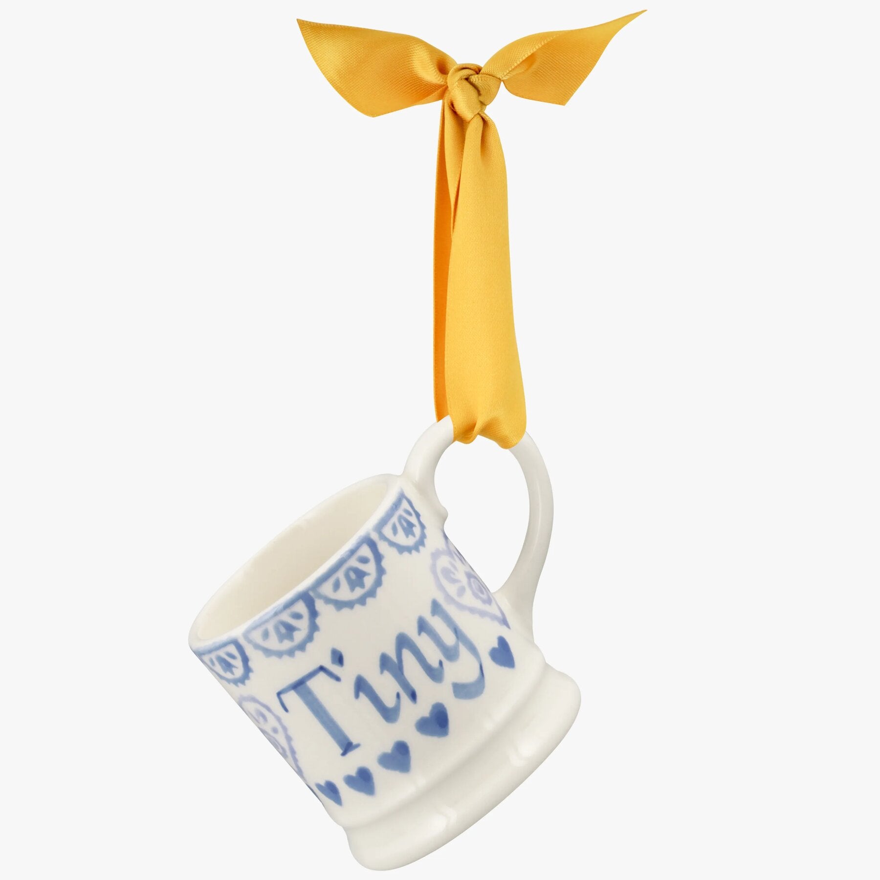 Personalised Blue Sampler Tiny Mug Decoration