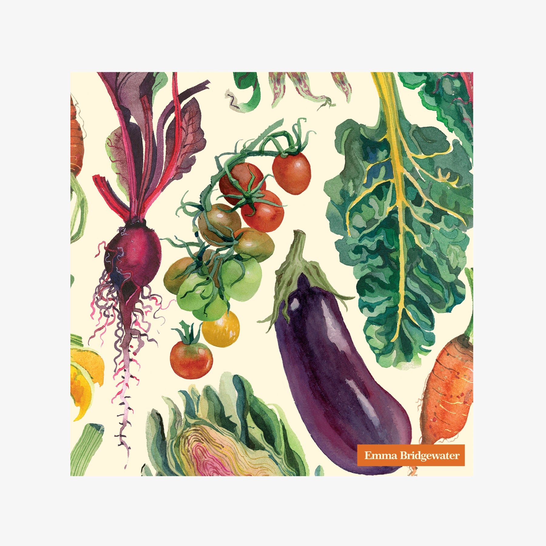 Vegetable Garden Cream Lunch Napkins (Pack of 20)