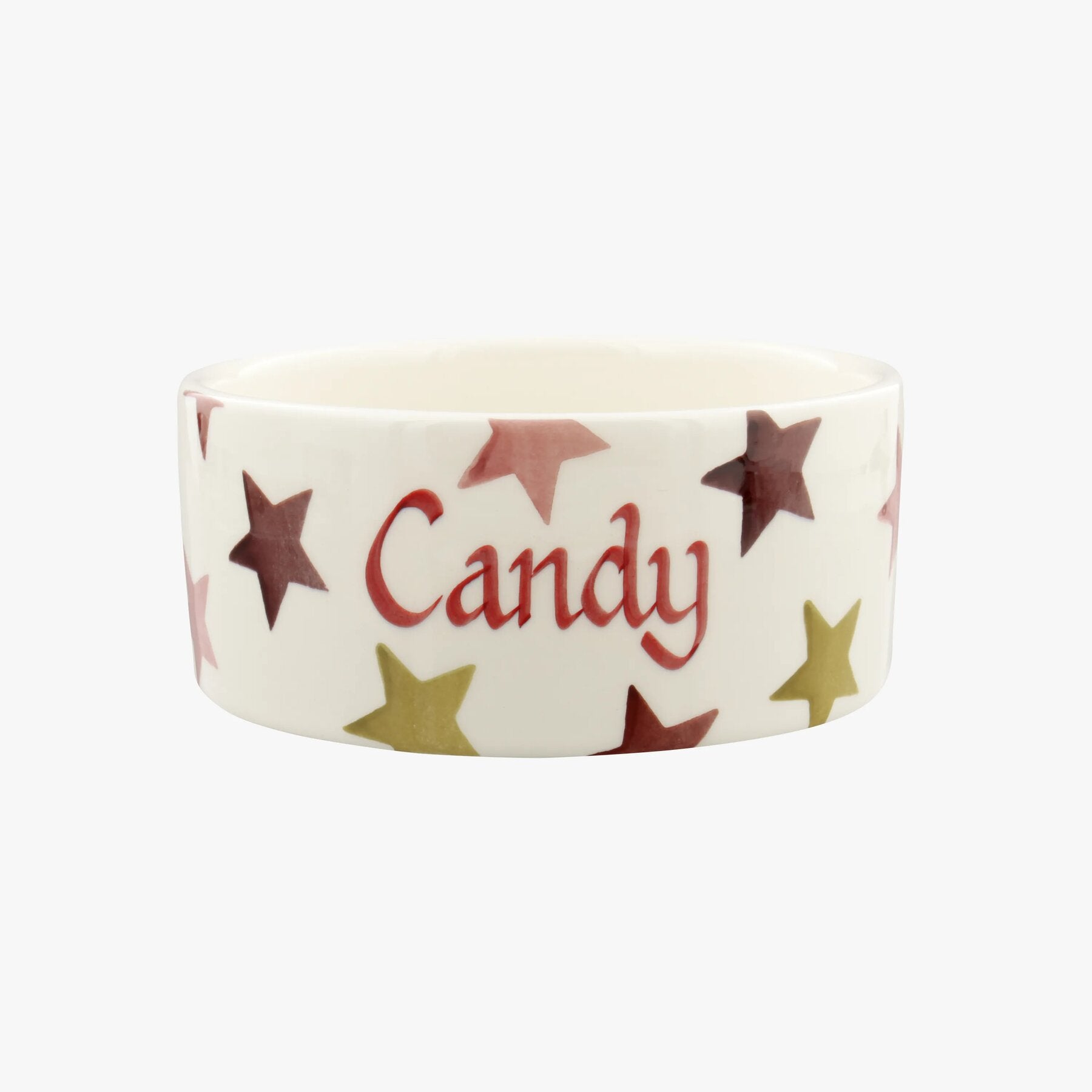 Personalised Pink & Gold Stars Small Pet Bowl