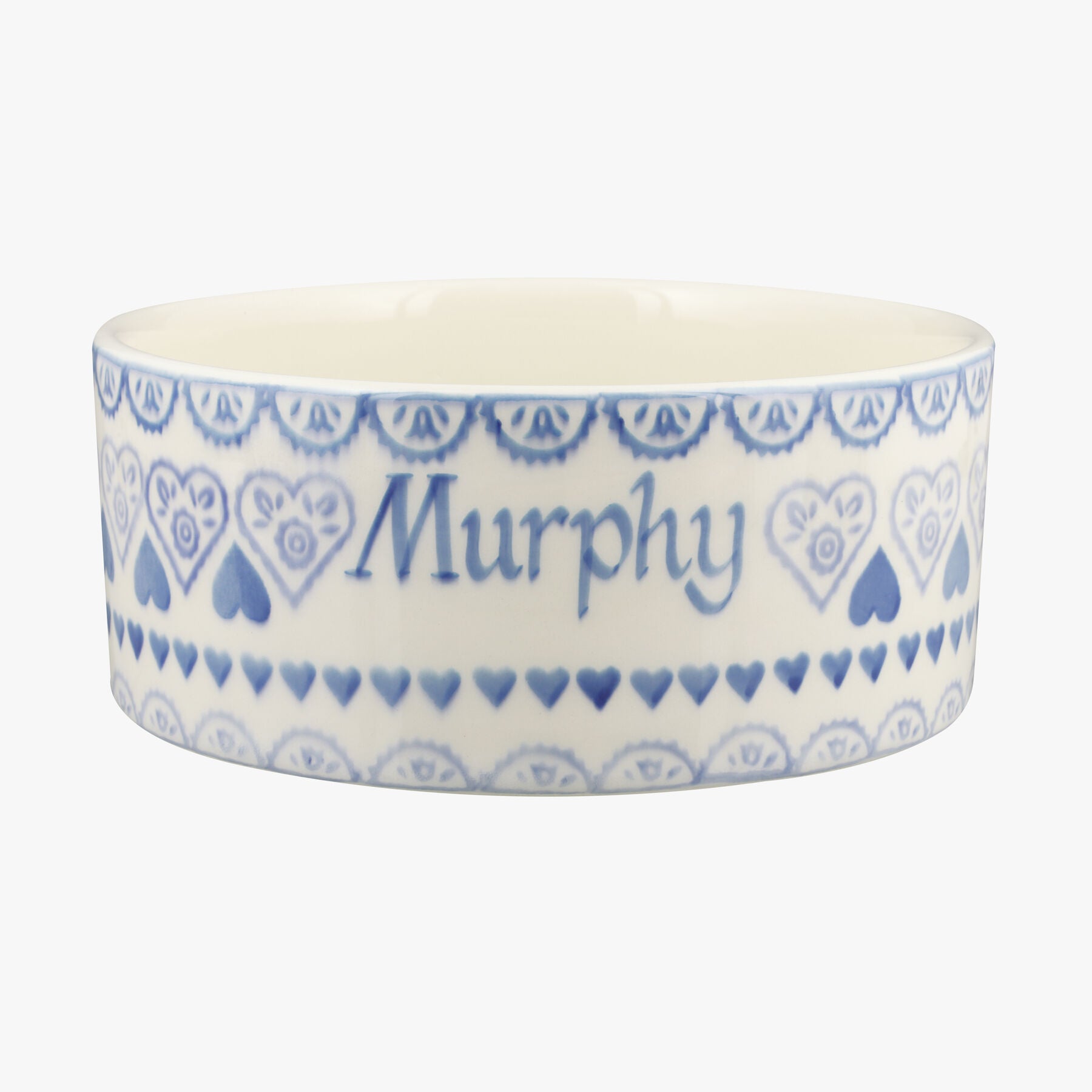 Personalised Blue Sampler Large Pet Bowl