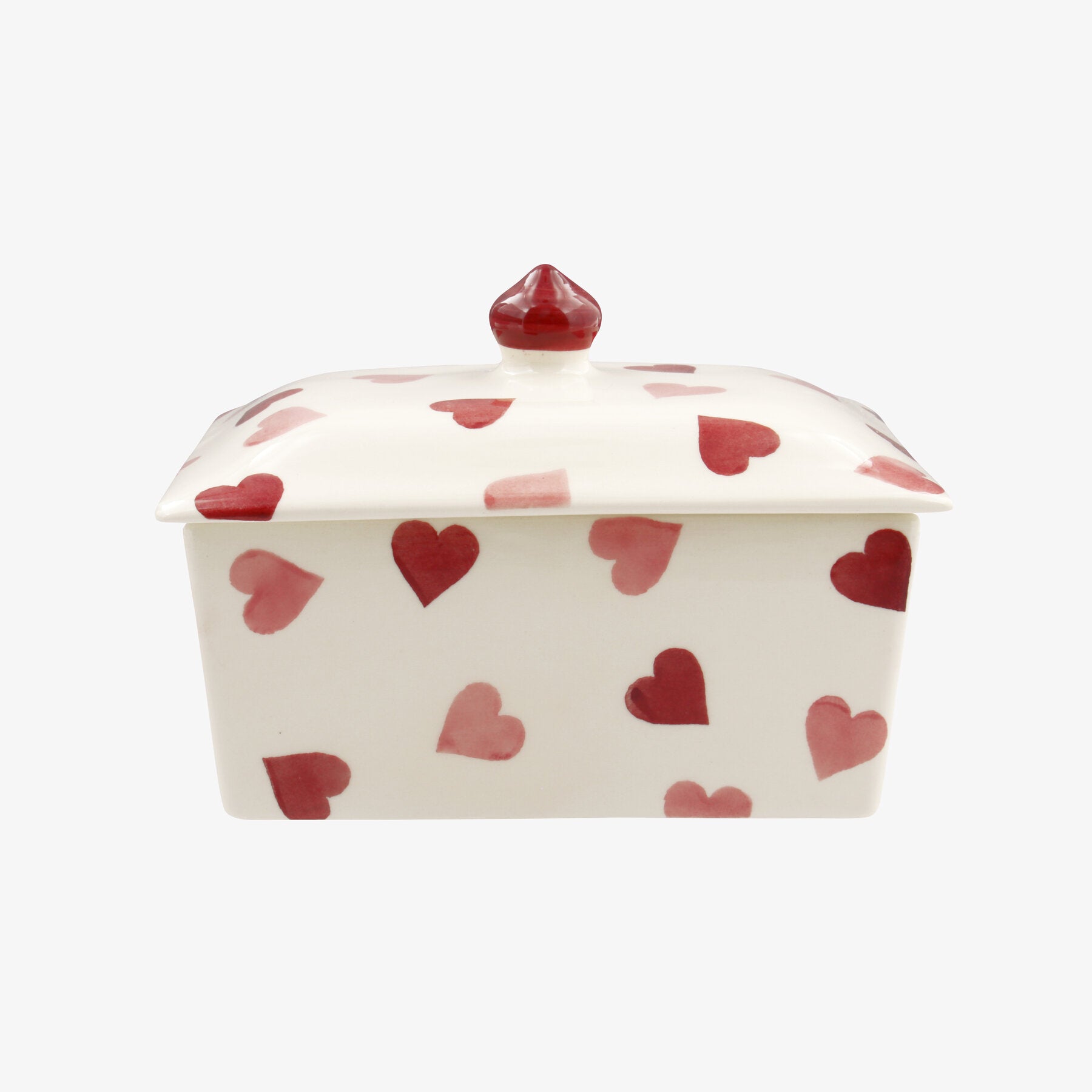 Pink Hearts Small Butter Dish