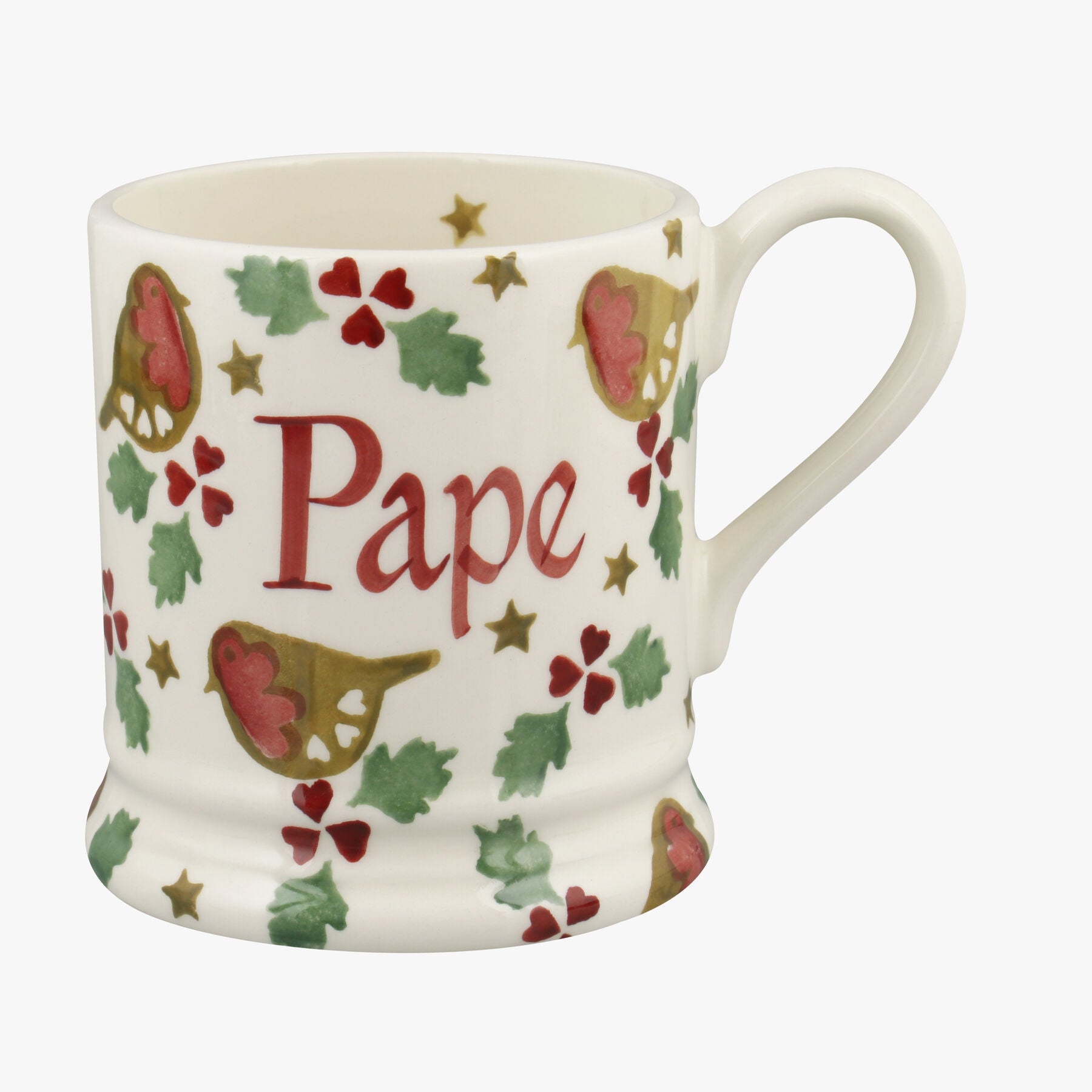 Personalised Christmas Robin 1/2 Pint Mug