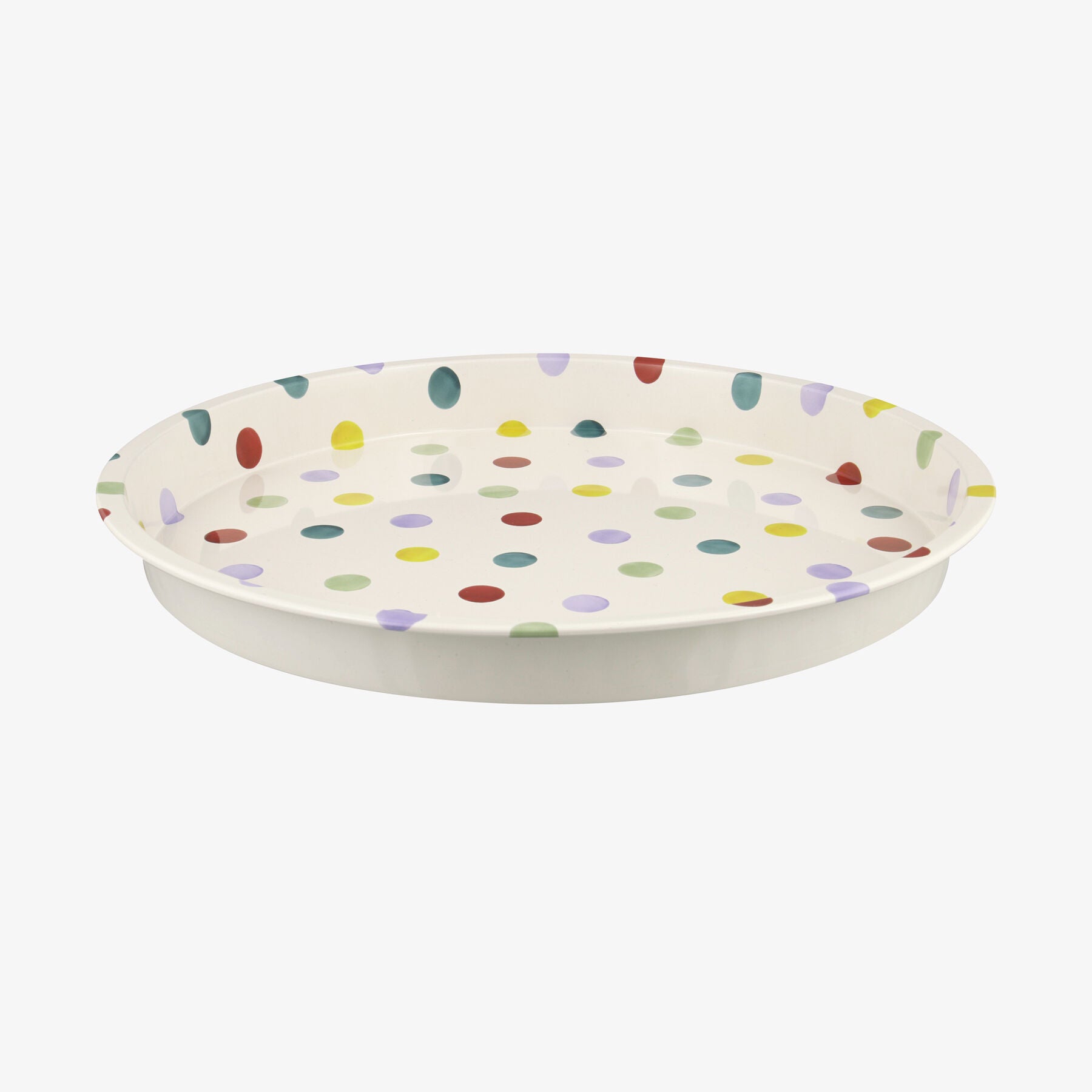 Polka Dot Round Tin Tray