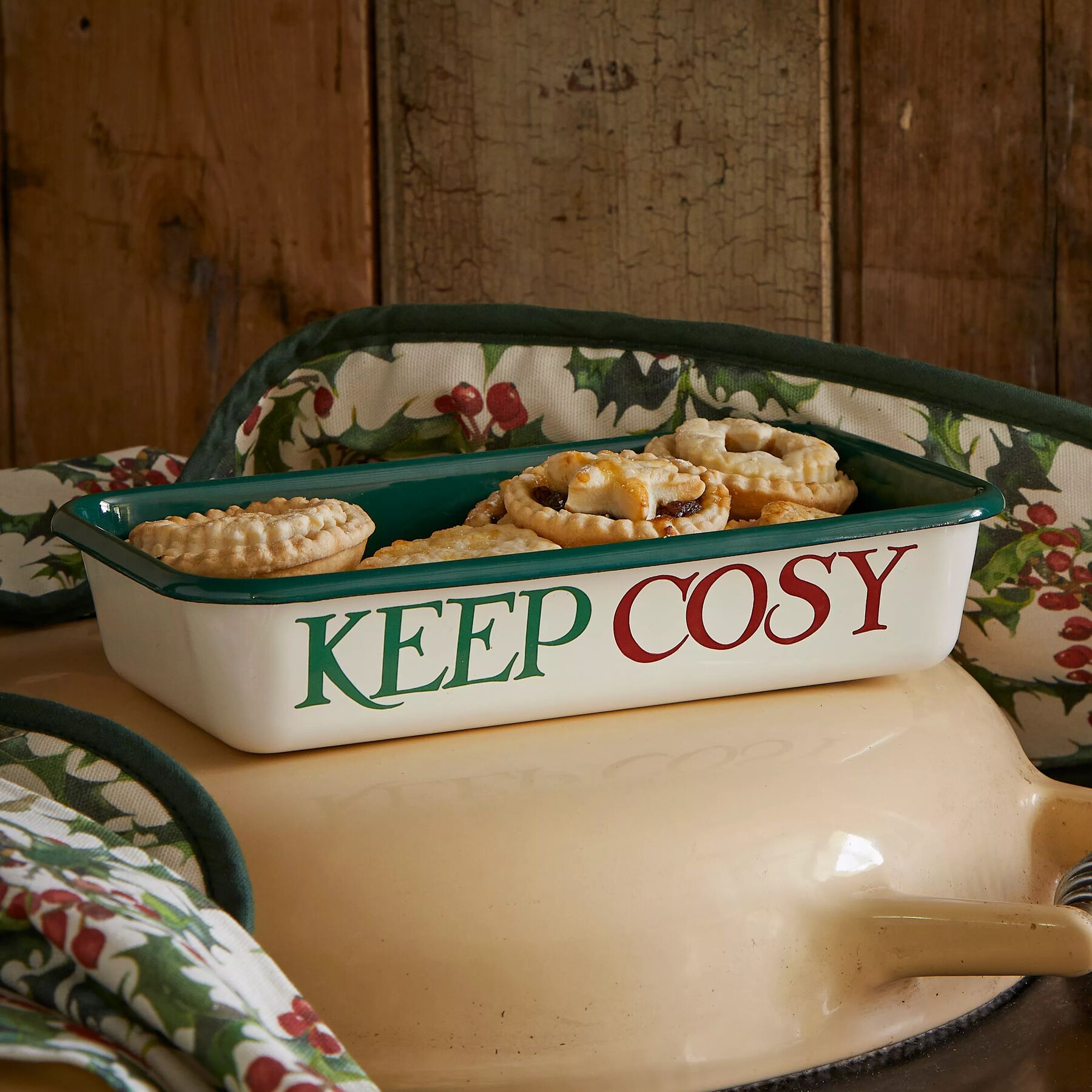 Christmas Toast & Marmalade Enamel Small Roasting Dish