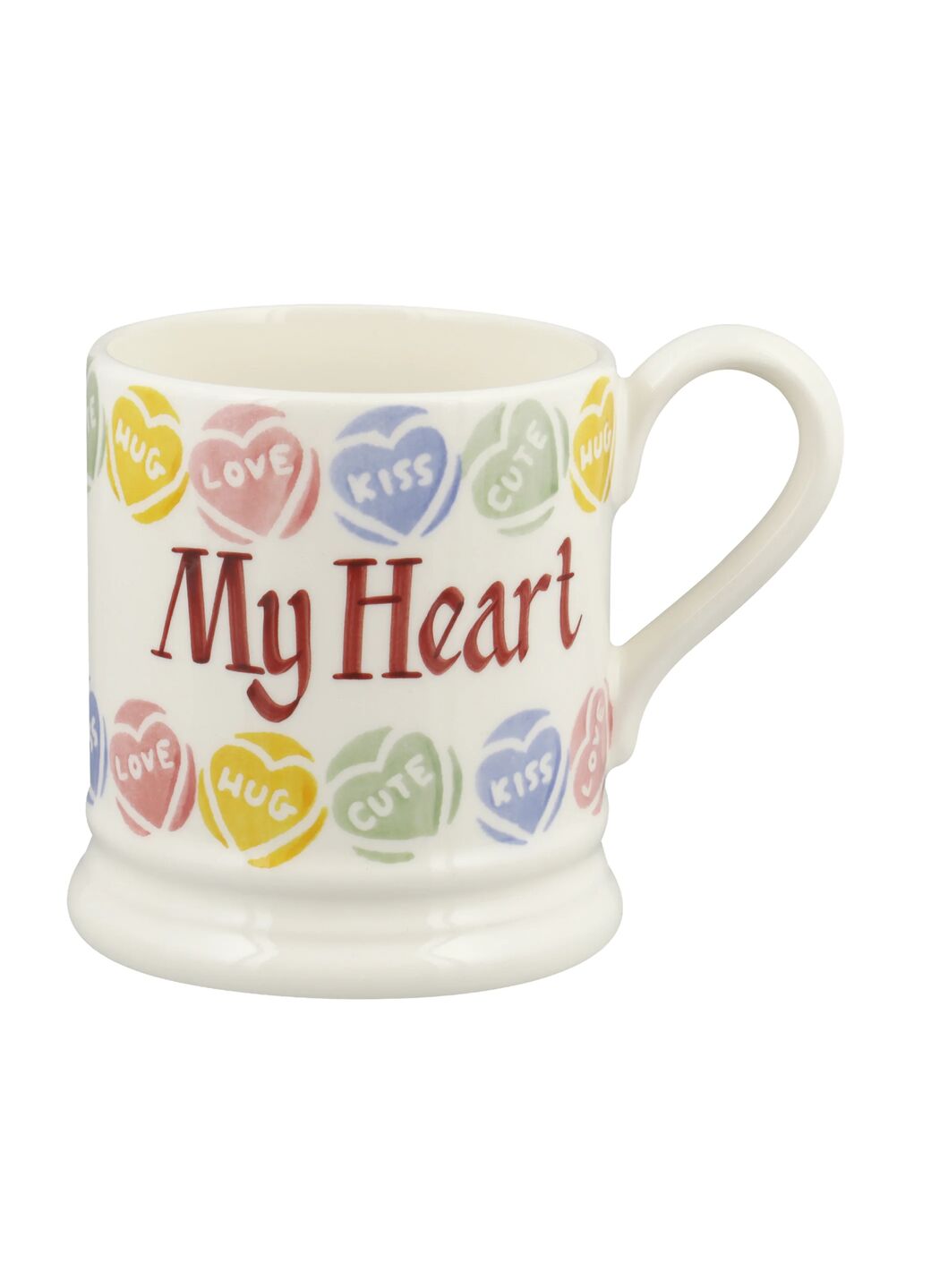 Personalised Love Hearts 1/2 Pint Mug