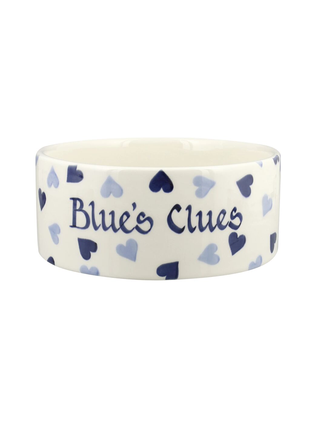 Personalised Blue Hearts Large Pet Bowl