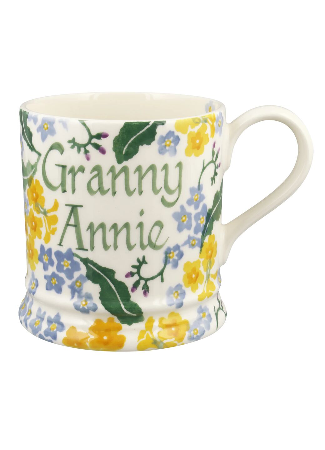 Personalised Forget Me Not & Primrose 1 Pint Mug