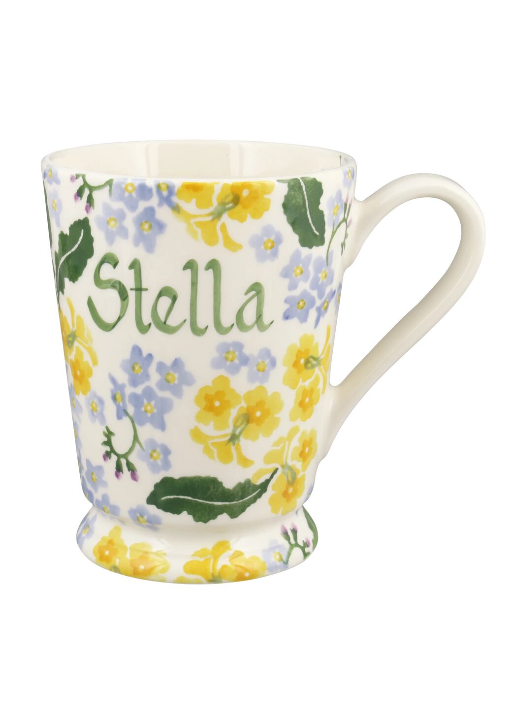 Personalised Forget Me Not & Primrose Cocoa Mug