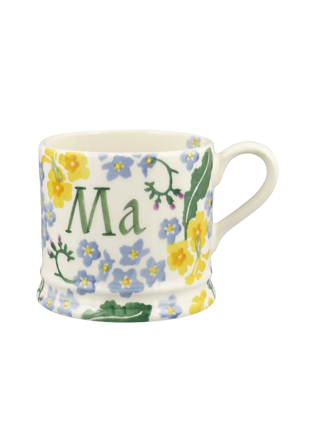 Personalised Forget Me Not & Primrose Small Mug