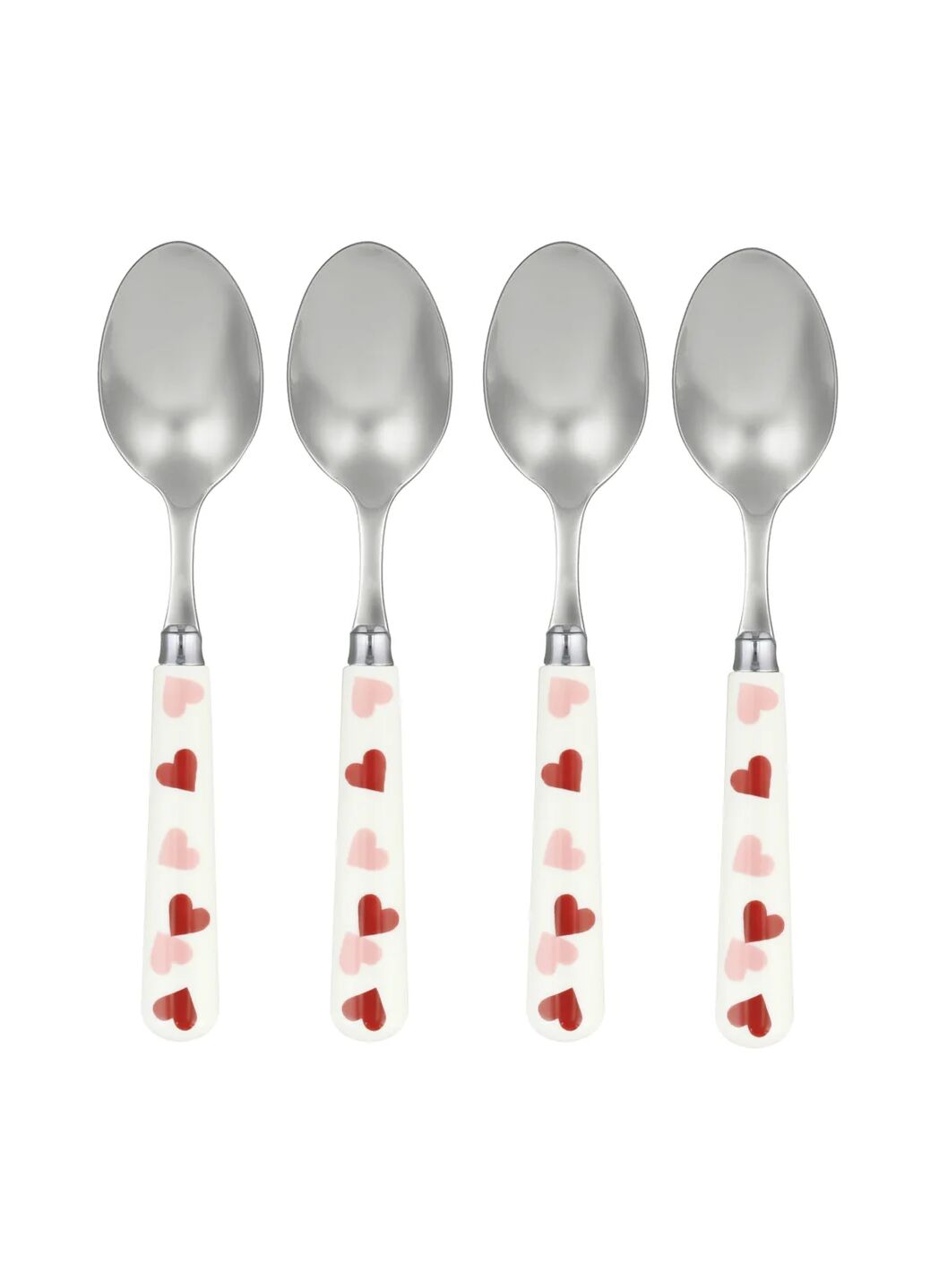 Pink Hearts Set Of 4 Spoons