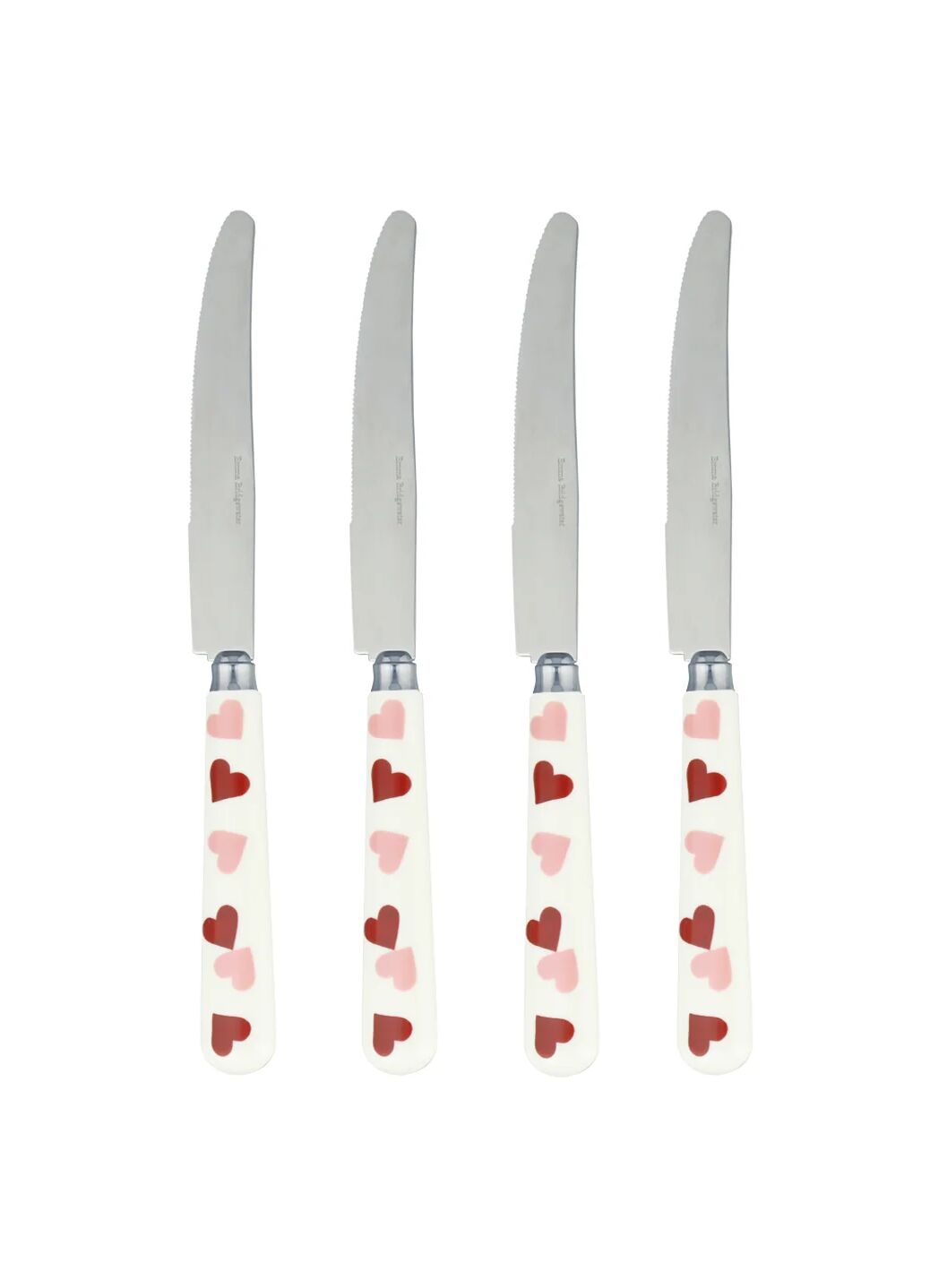 Pink Hearts Set Of 4 Knives