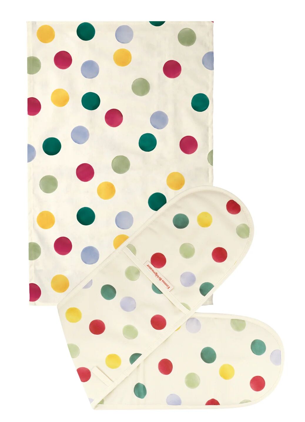 Big Polka Dot Double Oven Glove & Tea Towel Set