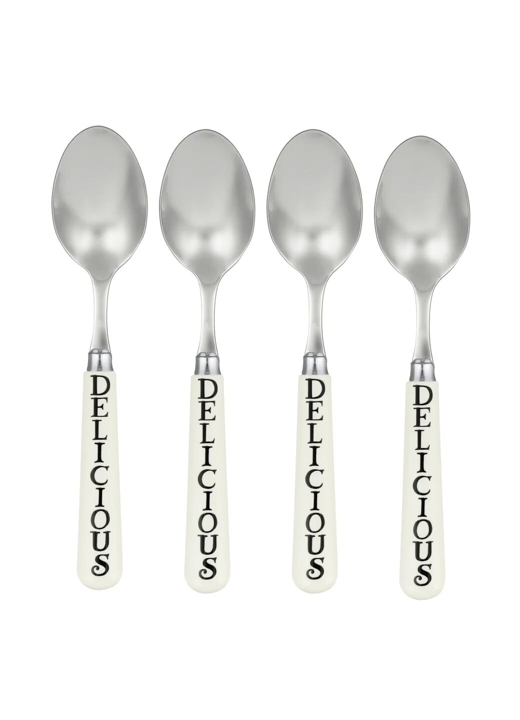 Black Toast Set Of 4 Spoons