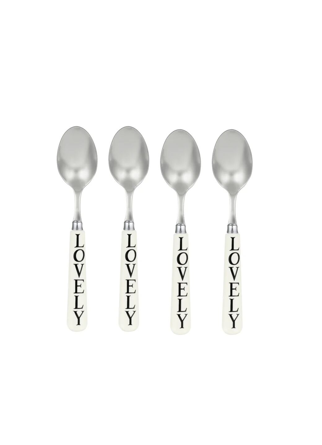 Black Toast Set Of 4 Teaspoons