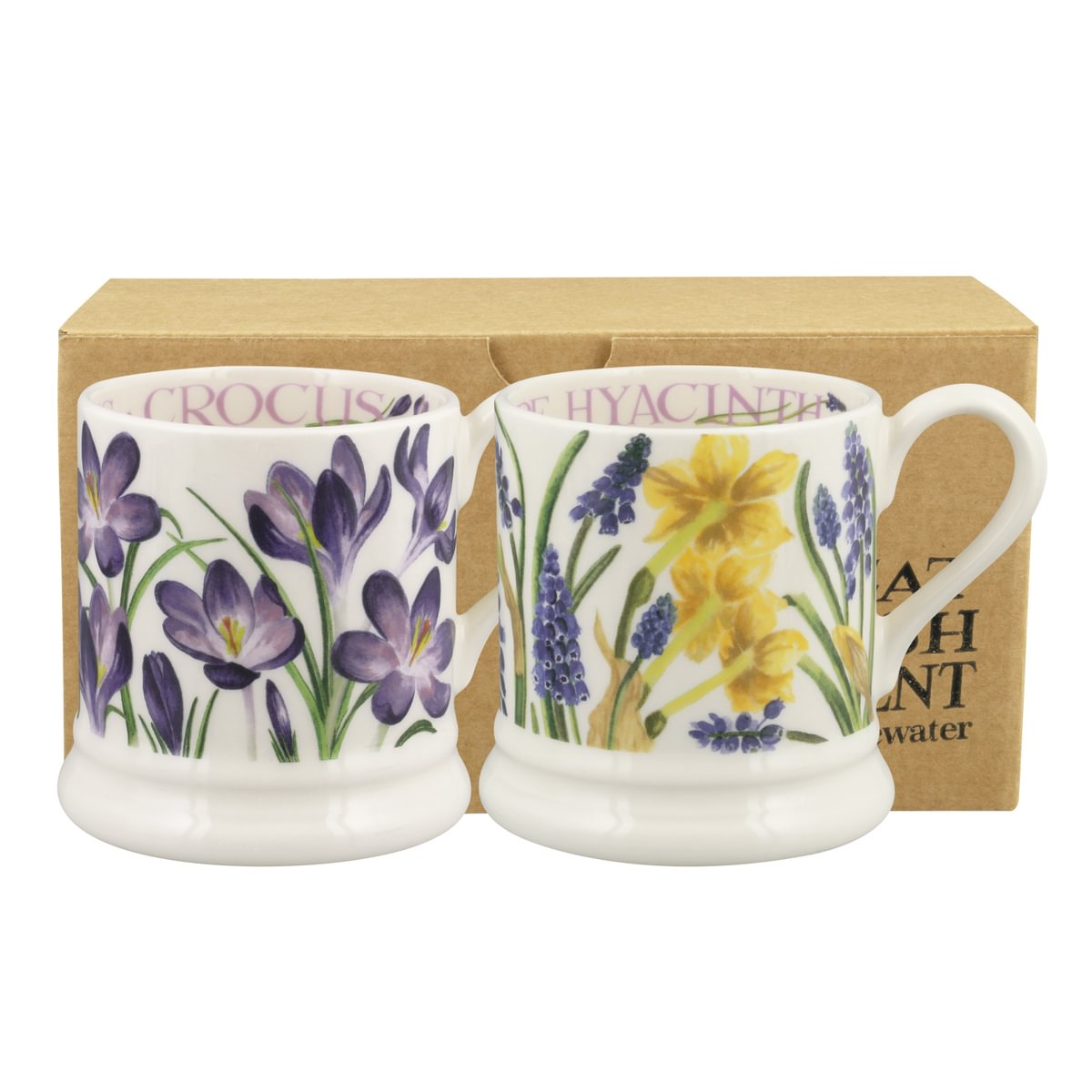 Crocus, Tete-A-Tete & Grape Hyacinth Set of 2 1/2 Pint Mugs