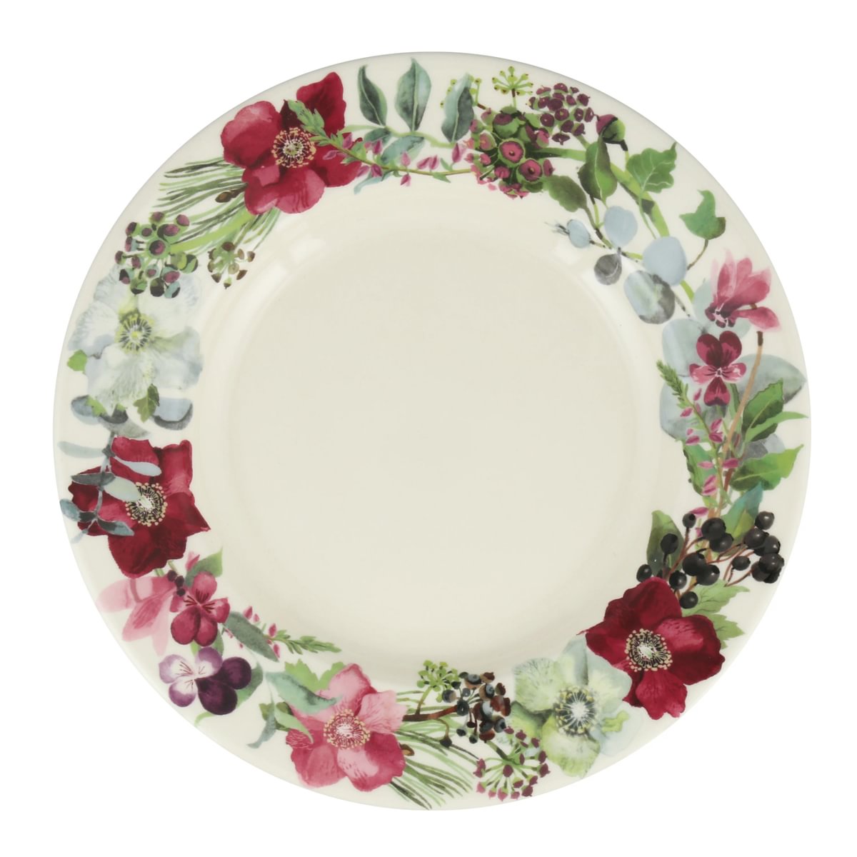 Seconds Hellebore & Winter Pansies 10 1/2 Inch Plate