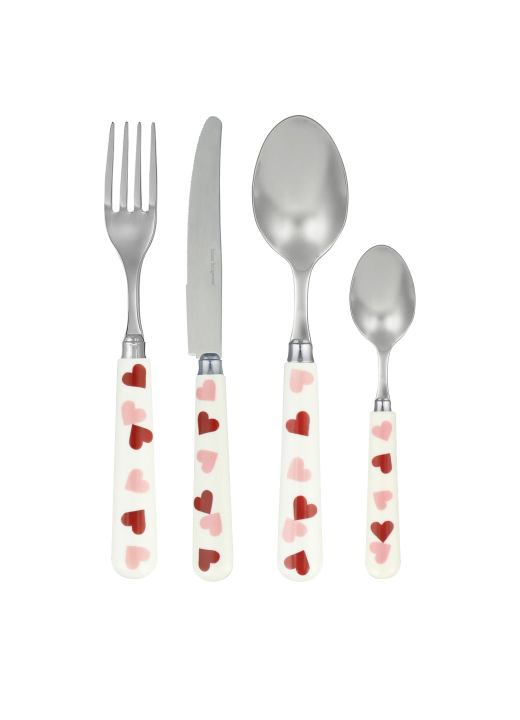 Pink Hearts Set Of 16 Cutlery