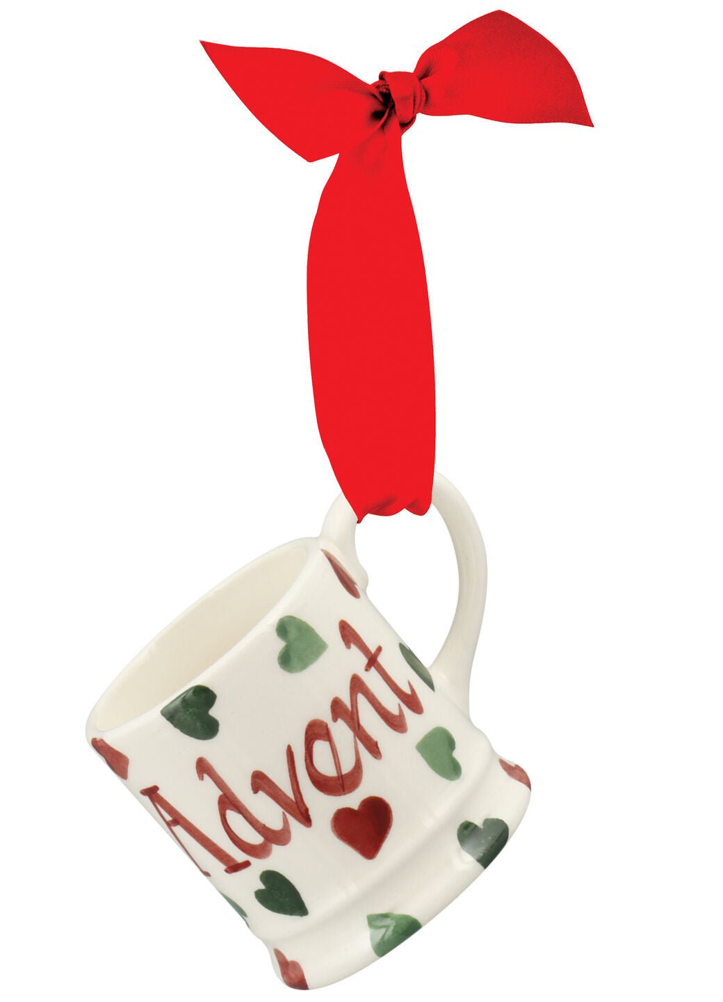 Personalised Red & Green Hearts Tiny Mug