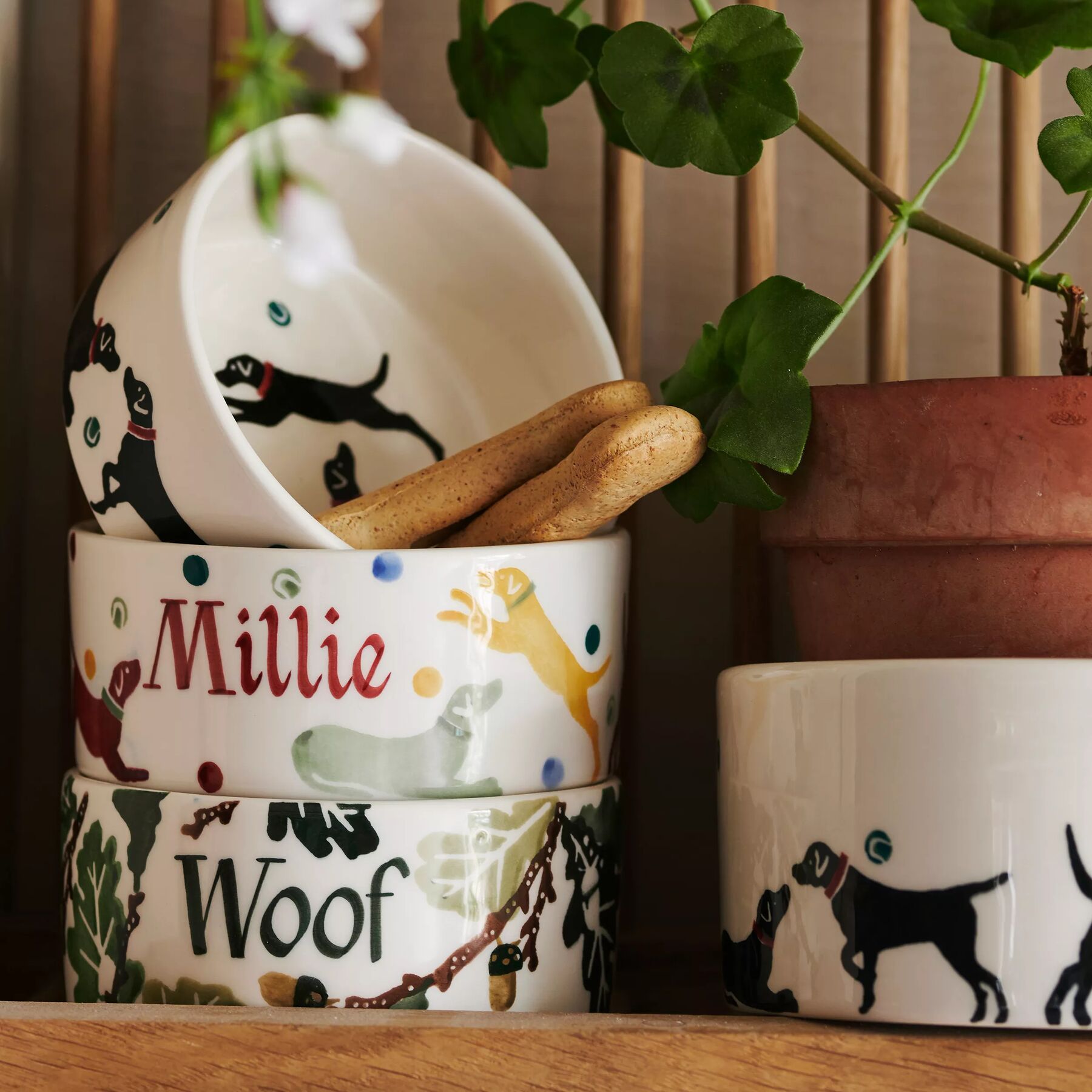 Personalised Black Labrador Large Pet Bowl Emma Bridgewater UK