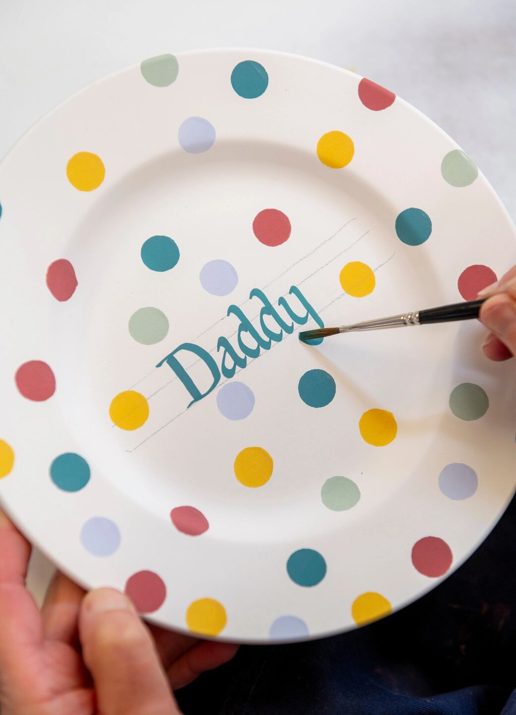 Personalised Polka Dot 8 1/2 Inch Plate