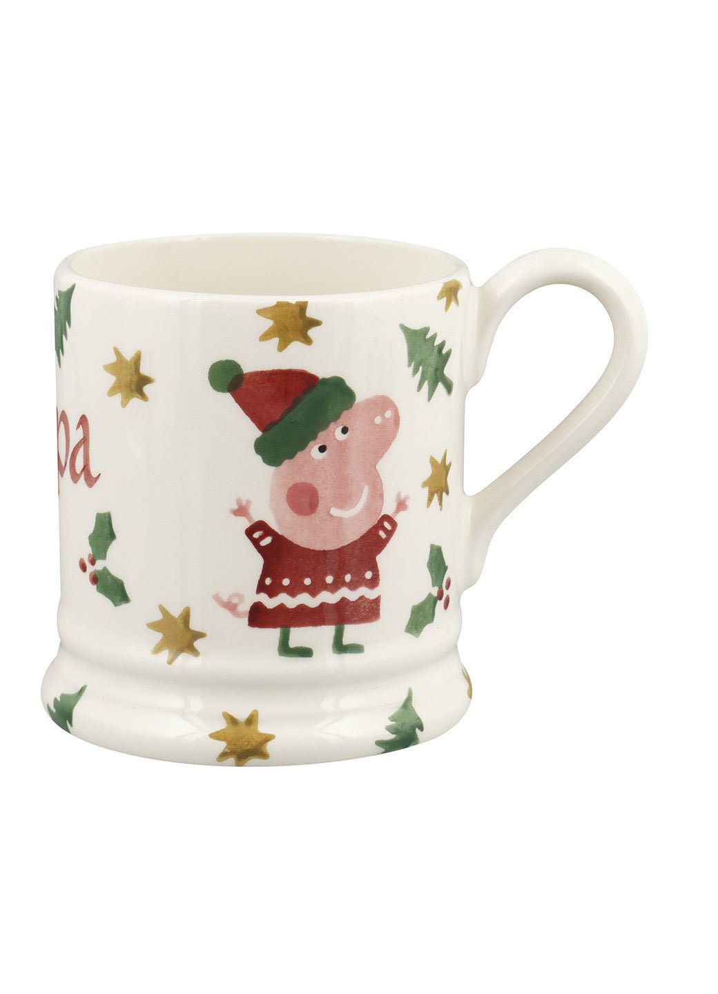 Personalised Peppa & George Christmas 1/2 Pint Mug