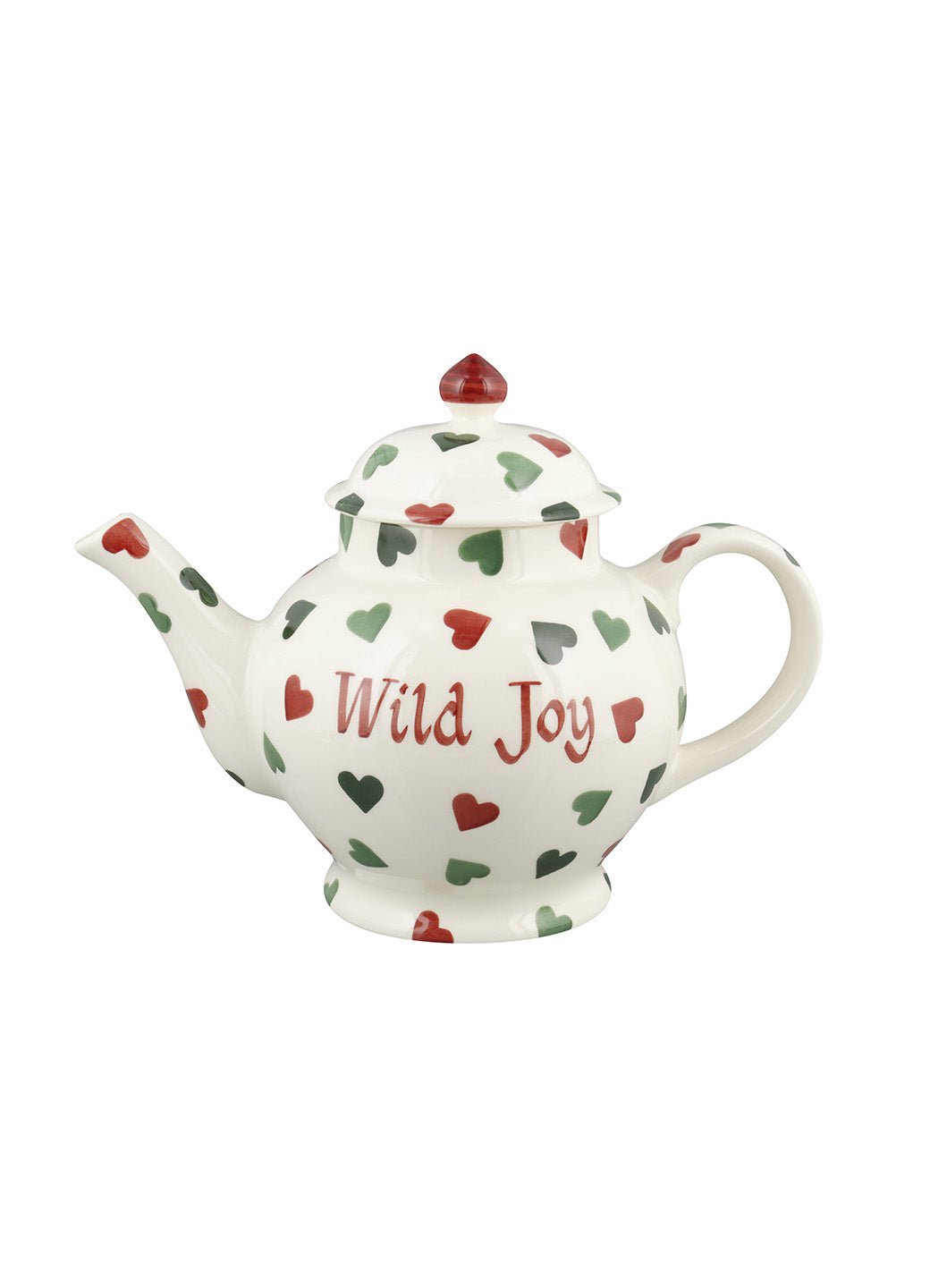 Personalised Red & Green Hearts 4 Mug Teapot