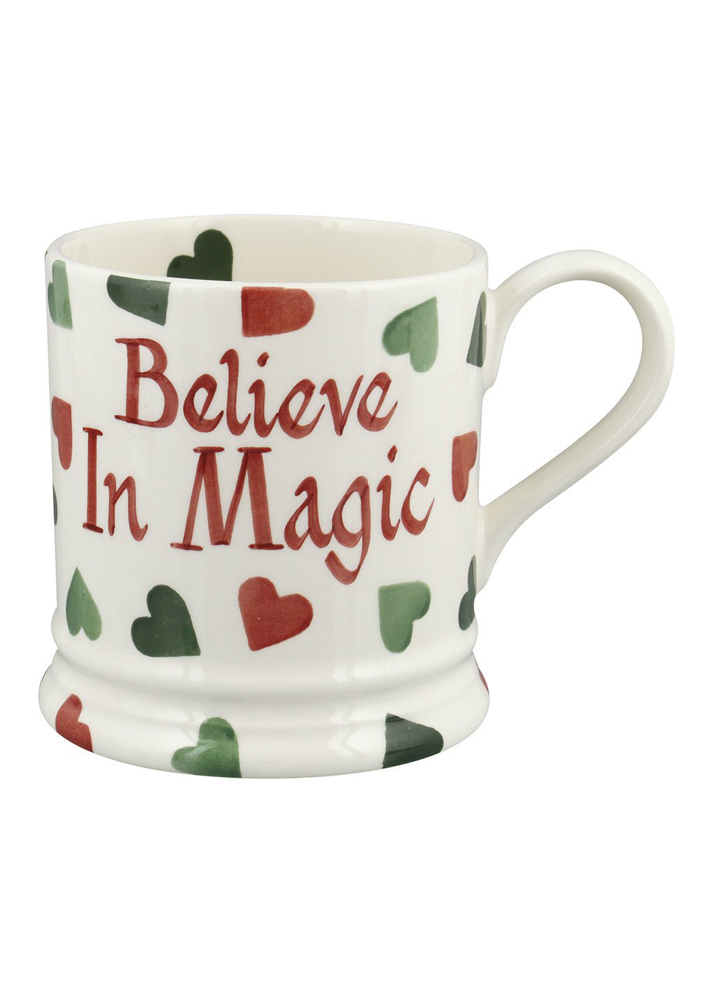 Personalised Red & Green Hearts 1 Pint Mug