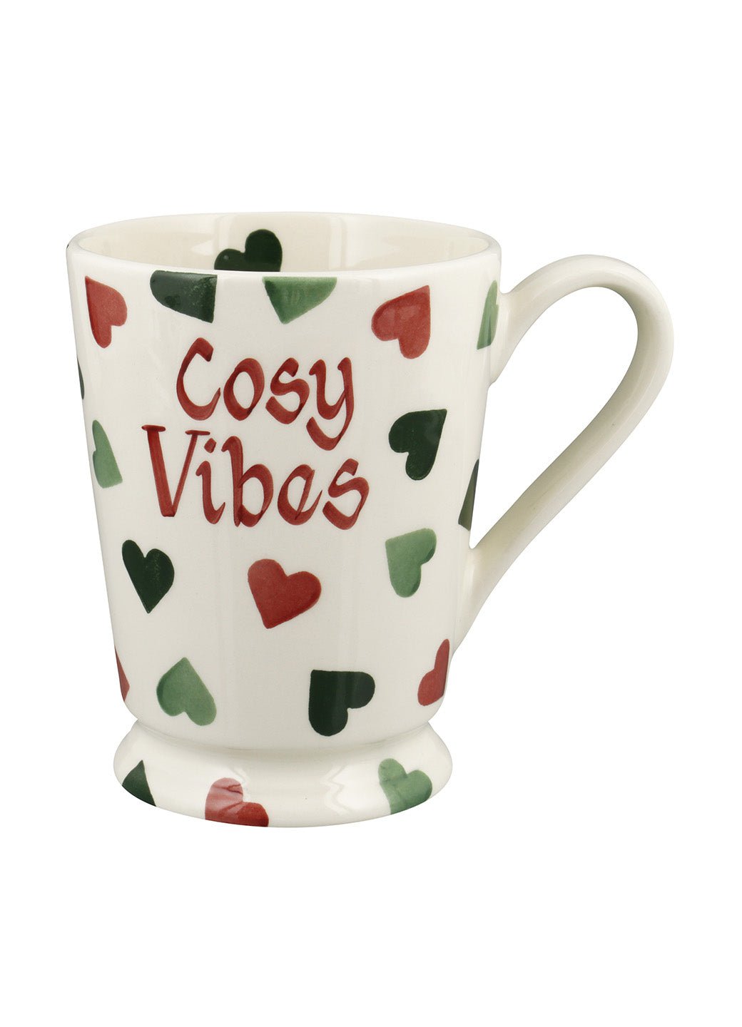 Personalised Red & Green Hearts Cocoa Mug