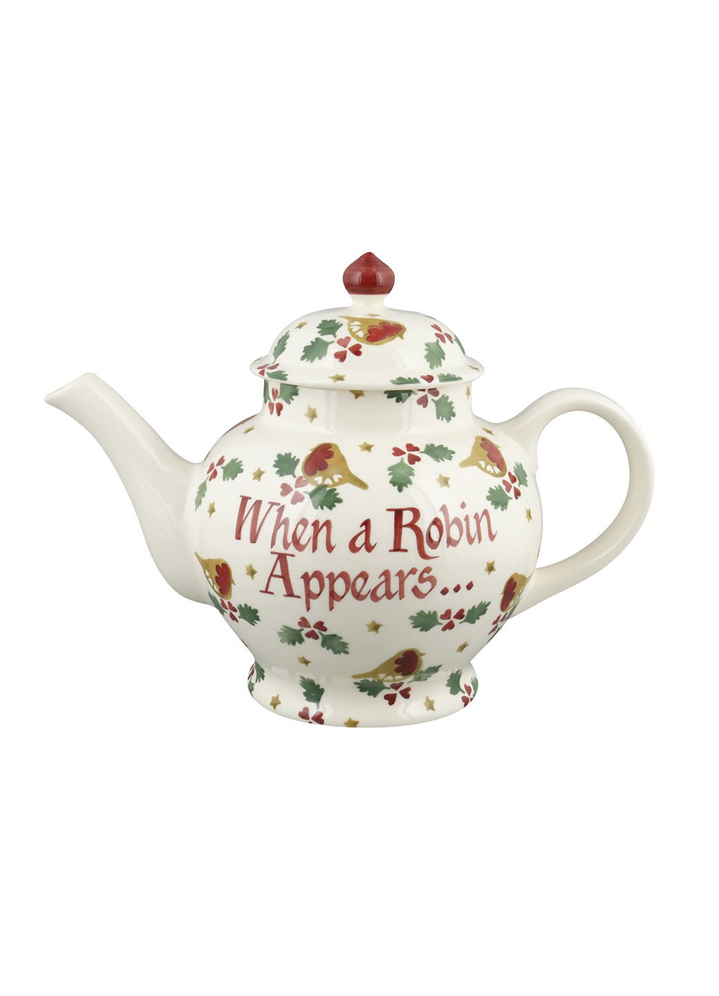 Personalised Christmas Robin 4 Mug Teapot