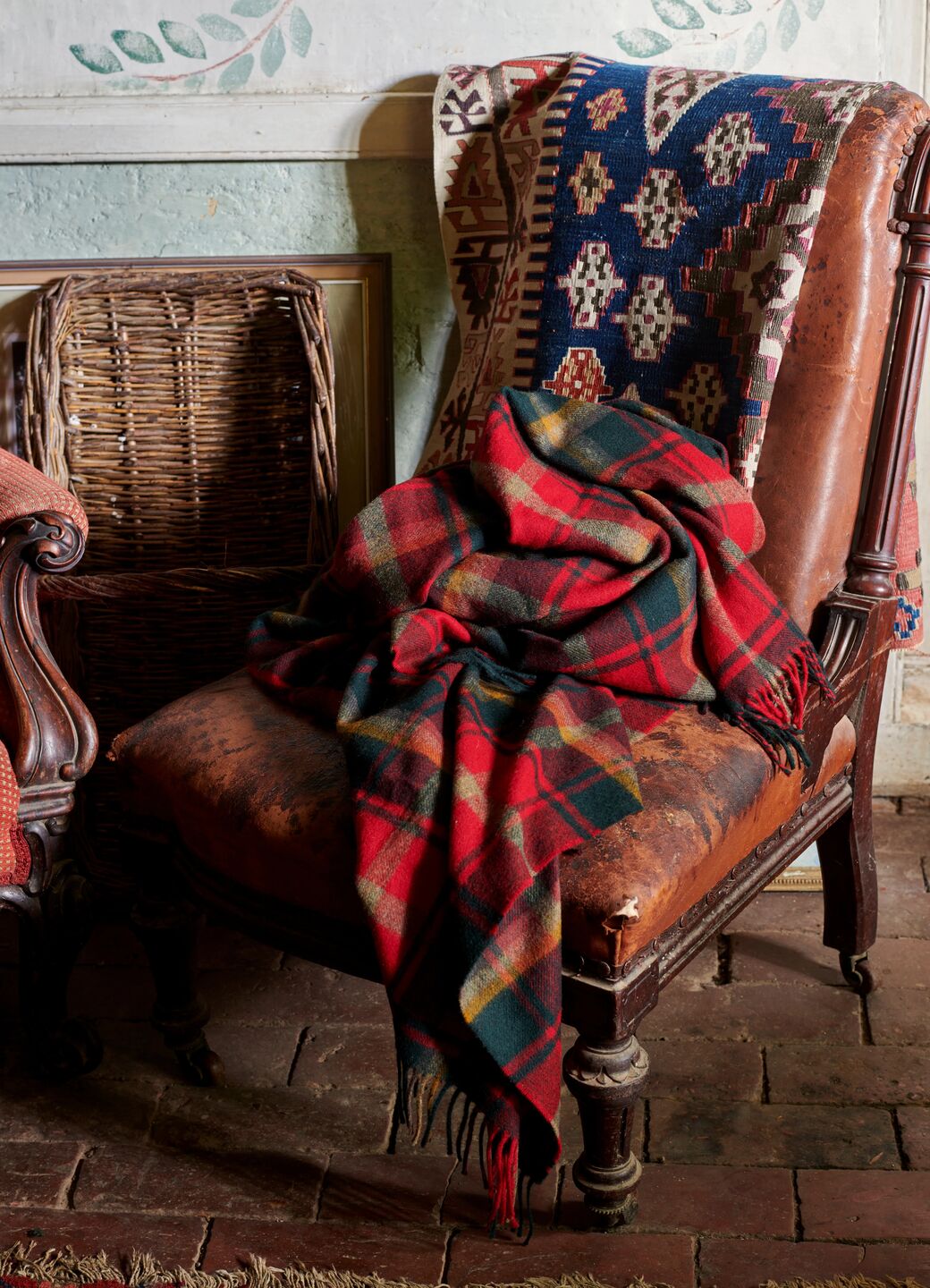 Christmas Tartan Merino Wool Throw 140 X 185 Cm