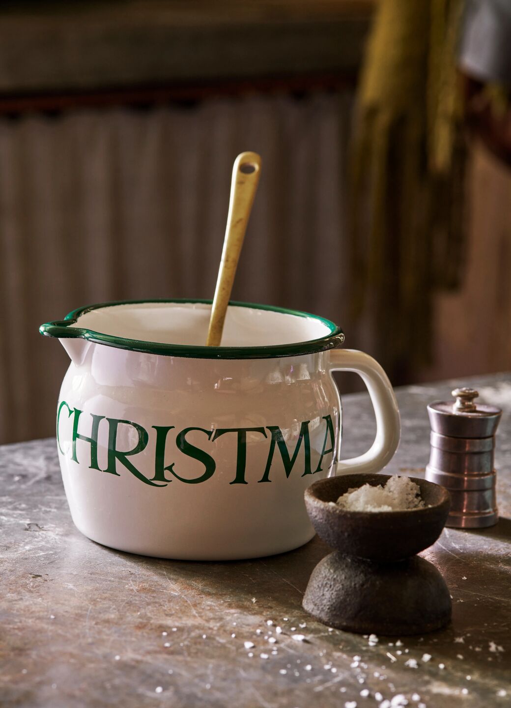 Christmas Toast Enamel Bell Jug