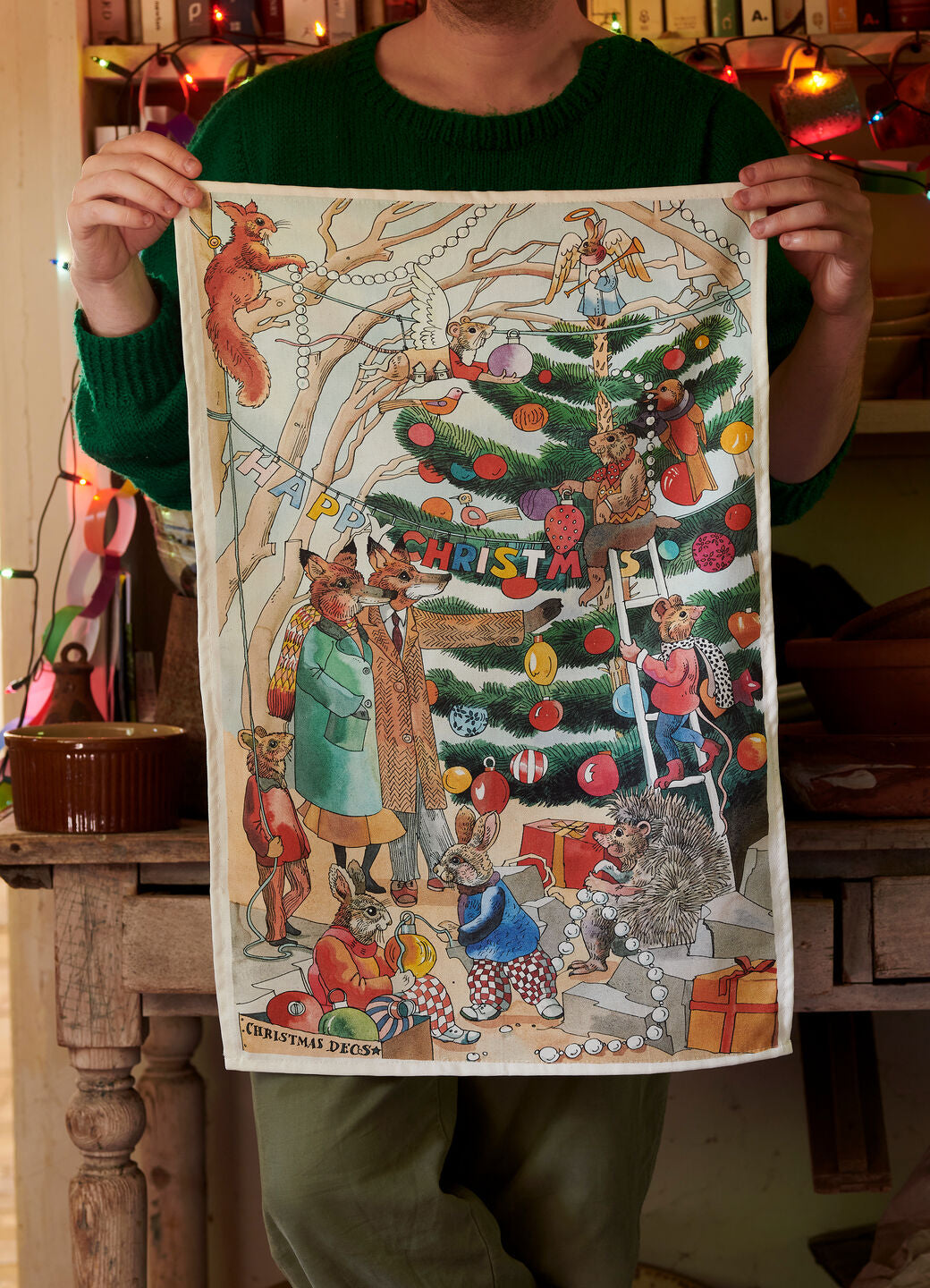 Christmas Year In The Country Tea Towel