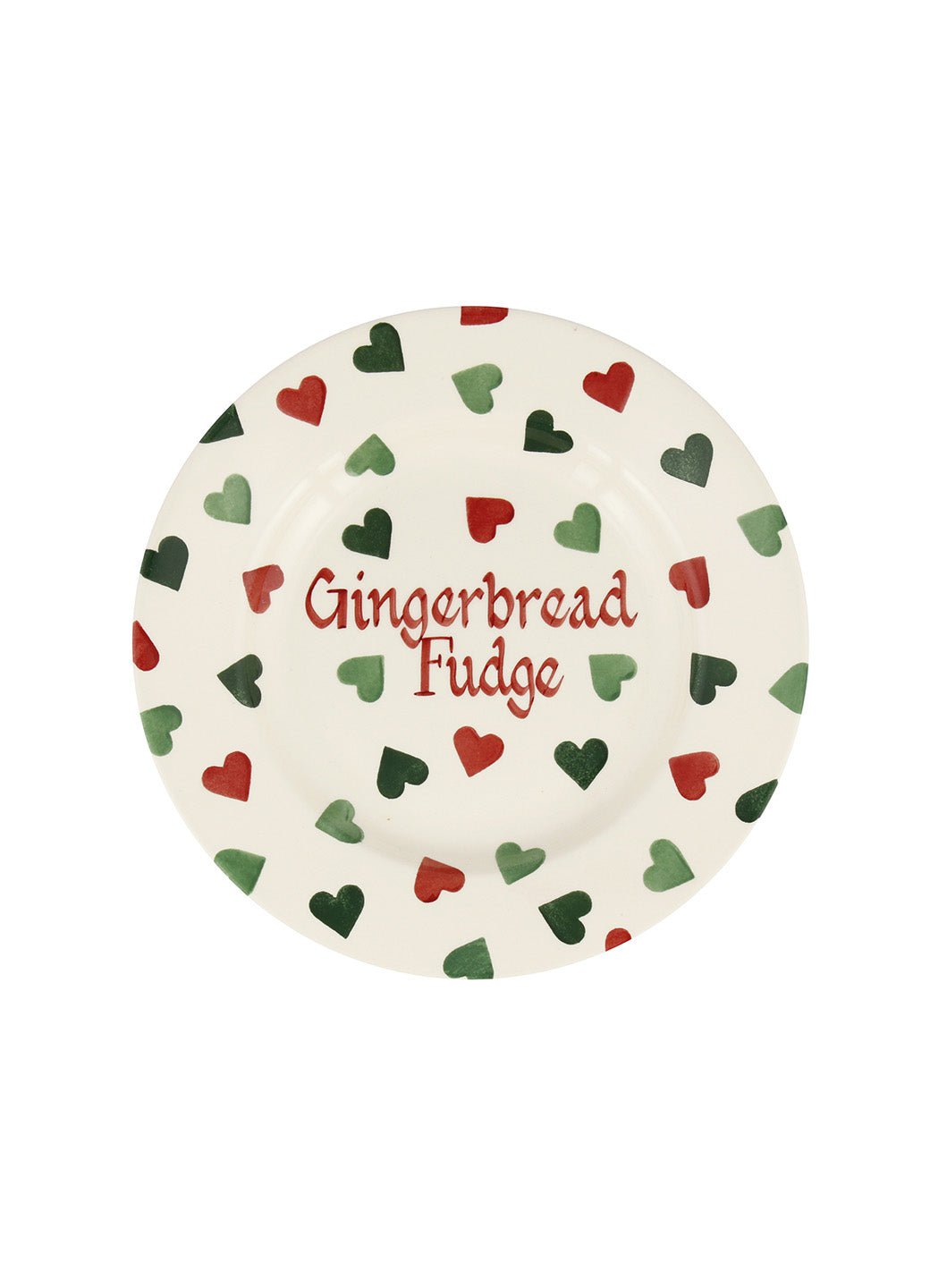 Personalised Red & Green Hearts 8 1/2 Inch Plate