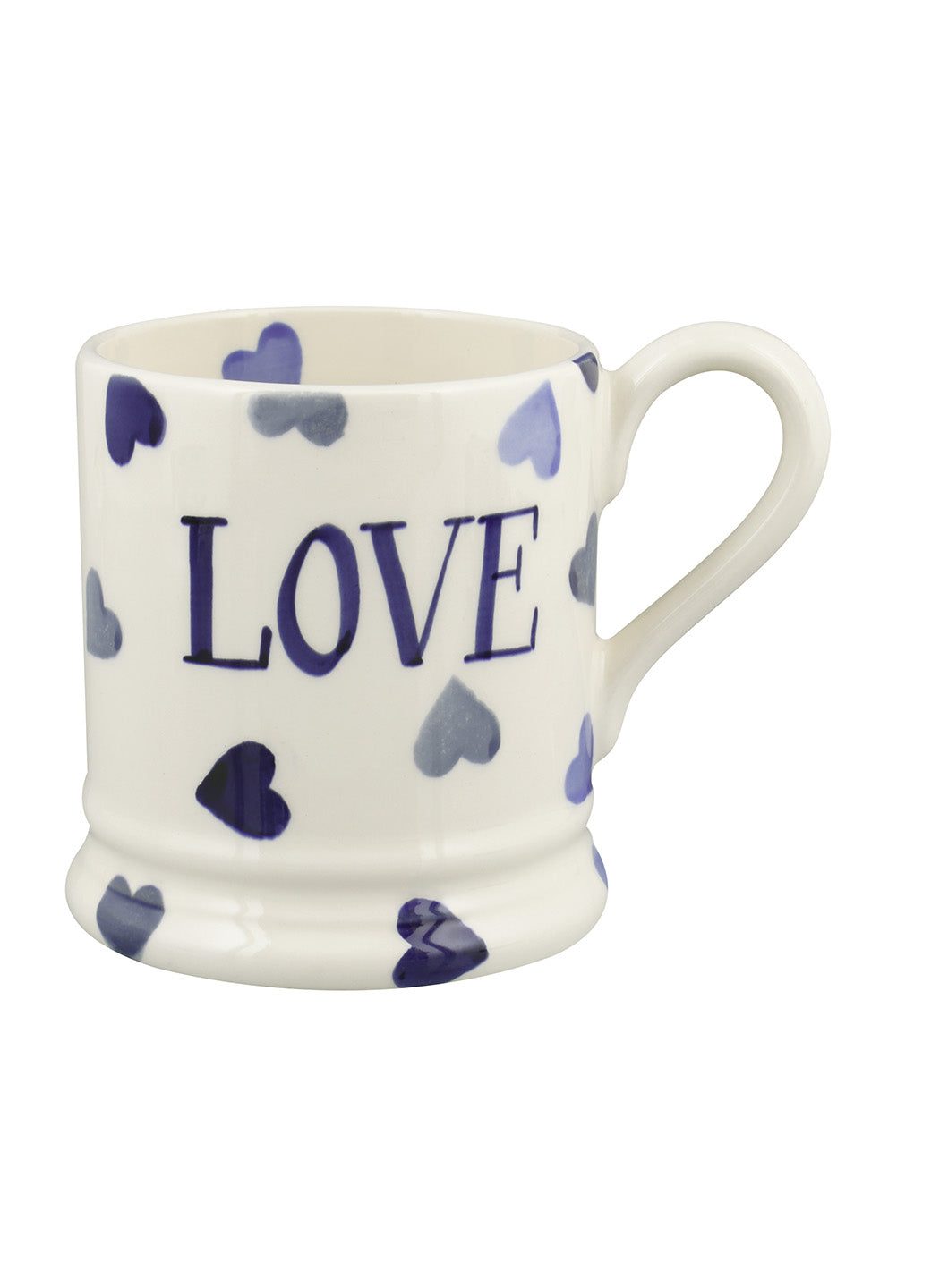 Personalised Blue Hearts 1/2 Pint Mug