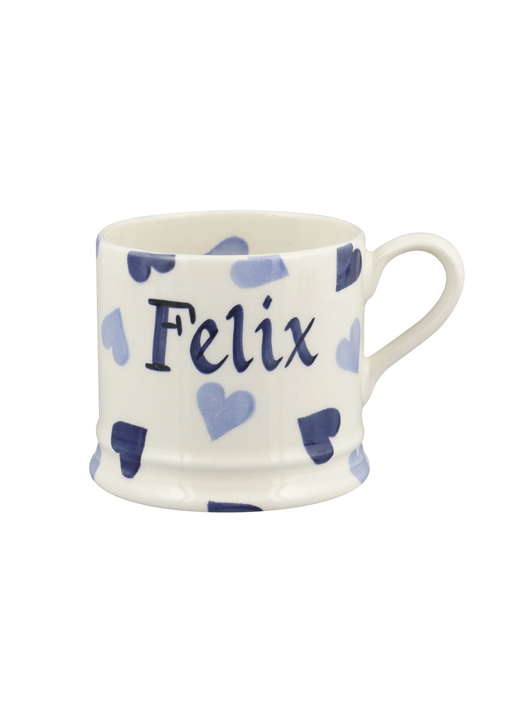 Personalised Blue Hearts Small Mug