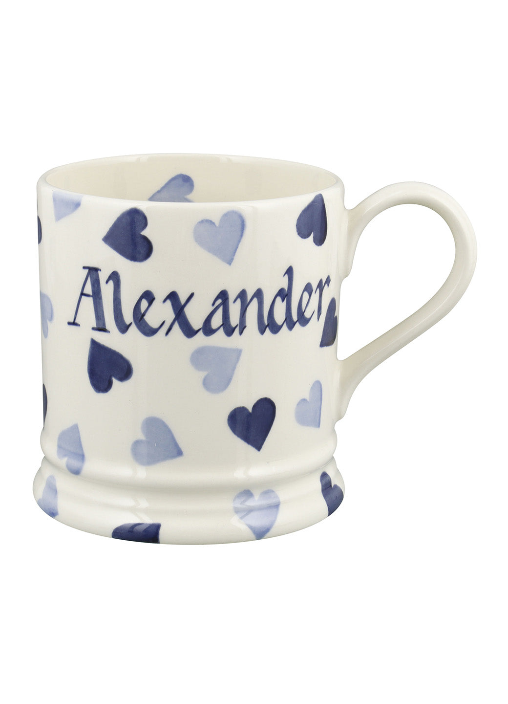 Personalised Blue Hearts 1 Pint Mug