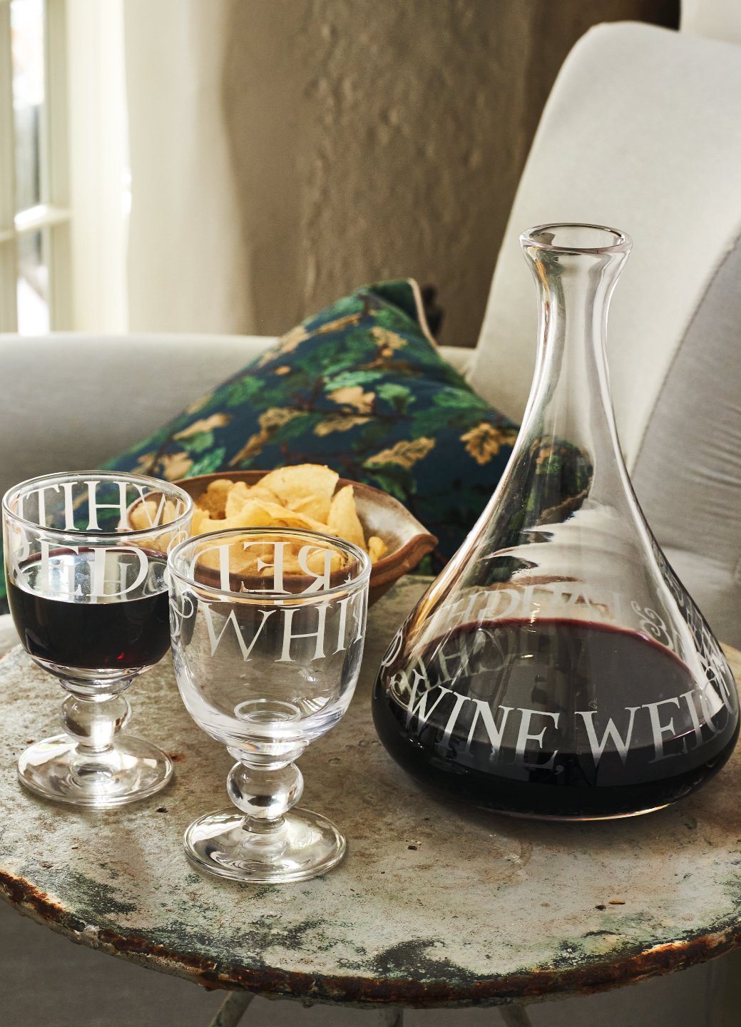 Black Toast Glass Wine Carafe