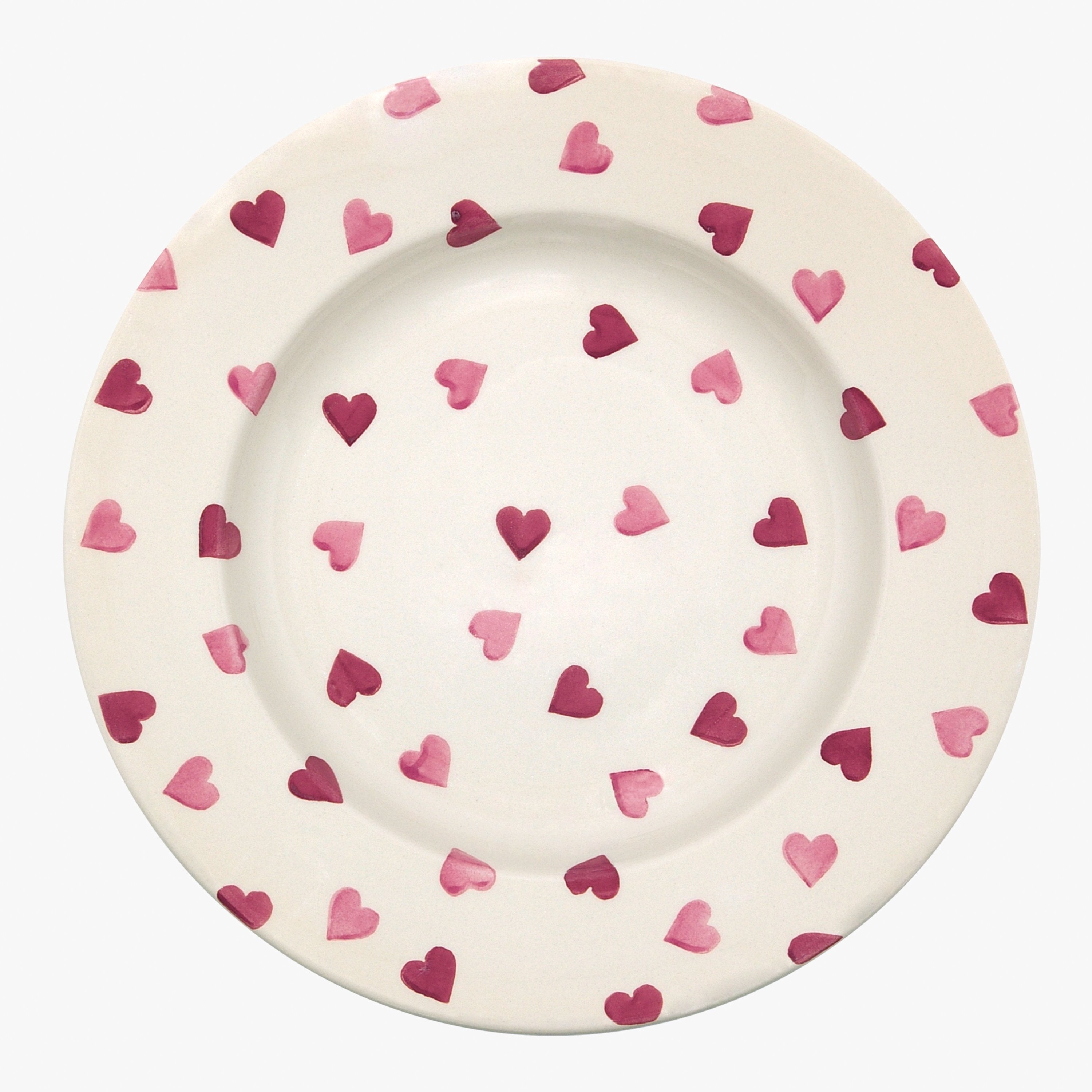 Seconds Pink Hearts 10 1/2 Inch Plate